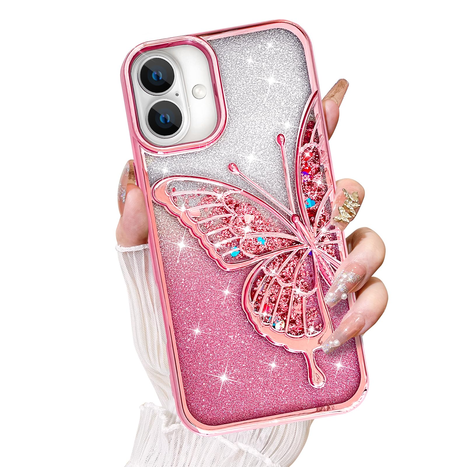 Foto 1 | Funda De Teléfono Compatible Con Kanghar Para Iphone 16 Plus, Color Rosa Transparente - Venta Internacional.