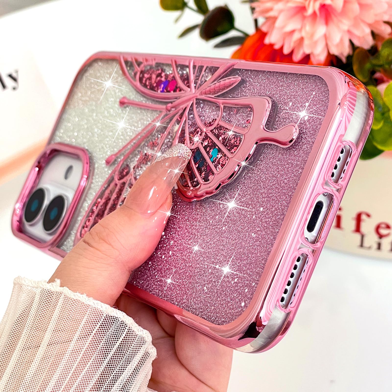Foto 2 | Funda De Teléfono Compatible Con Kanghar Para Iphone 16 Plus, Color Rosa Transparente - Venta Internacional.
