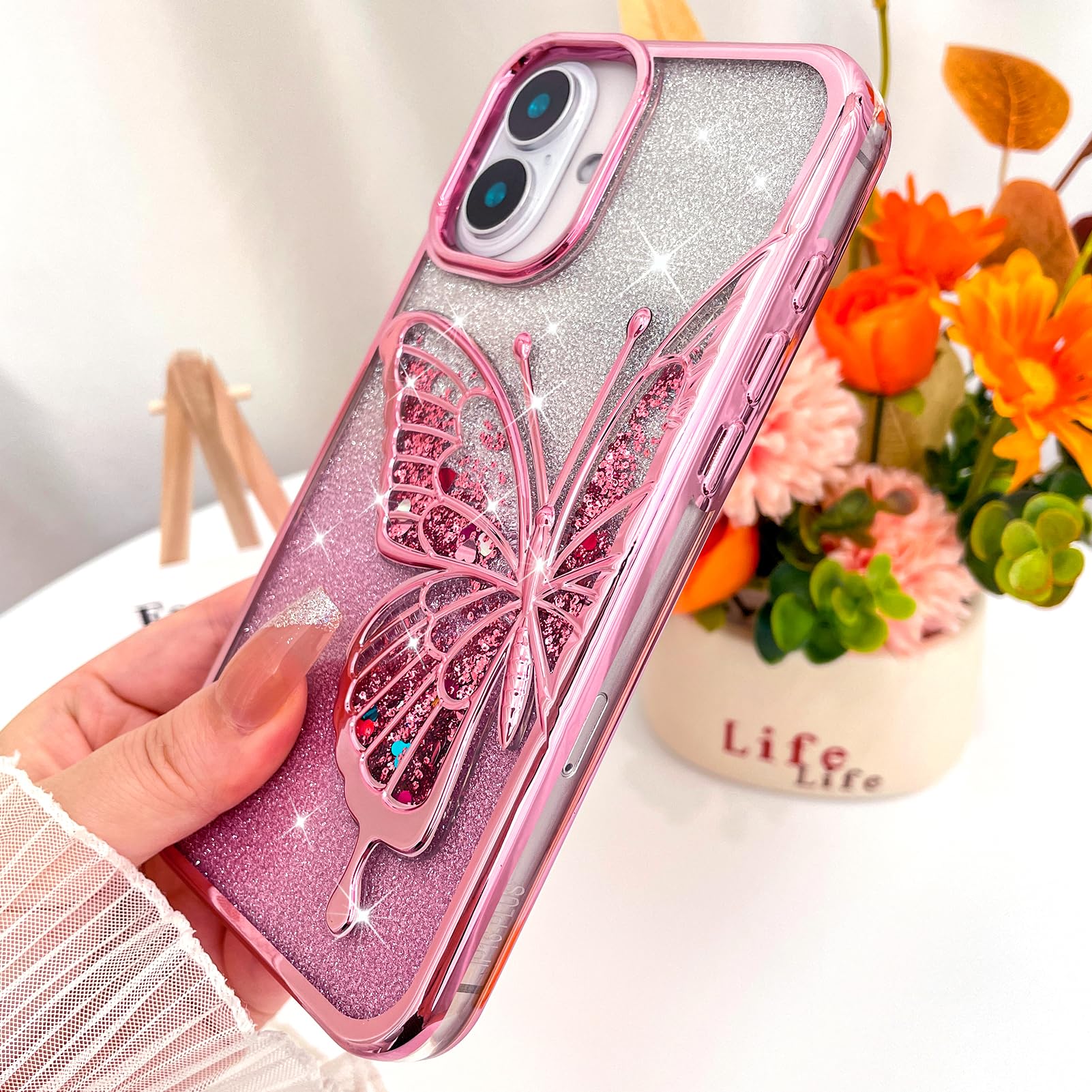 Foto 3 | Funda De Teléfono Compatible Con Kanghar Para Iphone 16 Plus, Color Rosa Transparente - Venta Internacional.