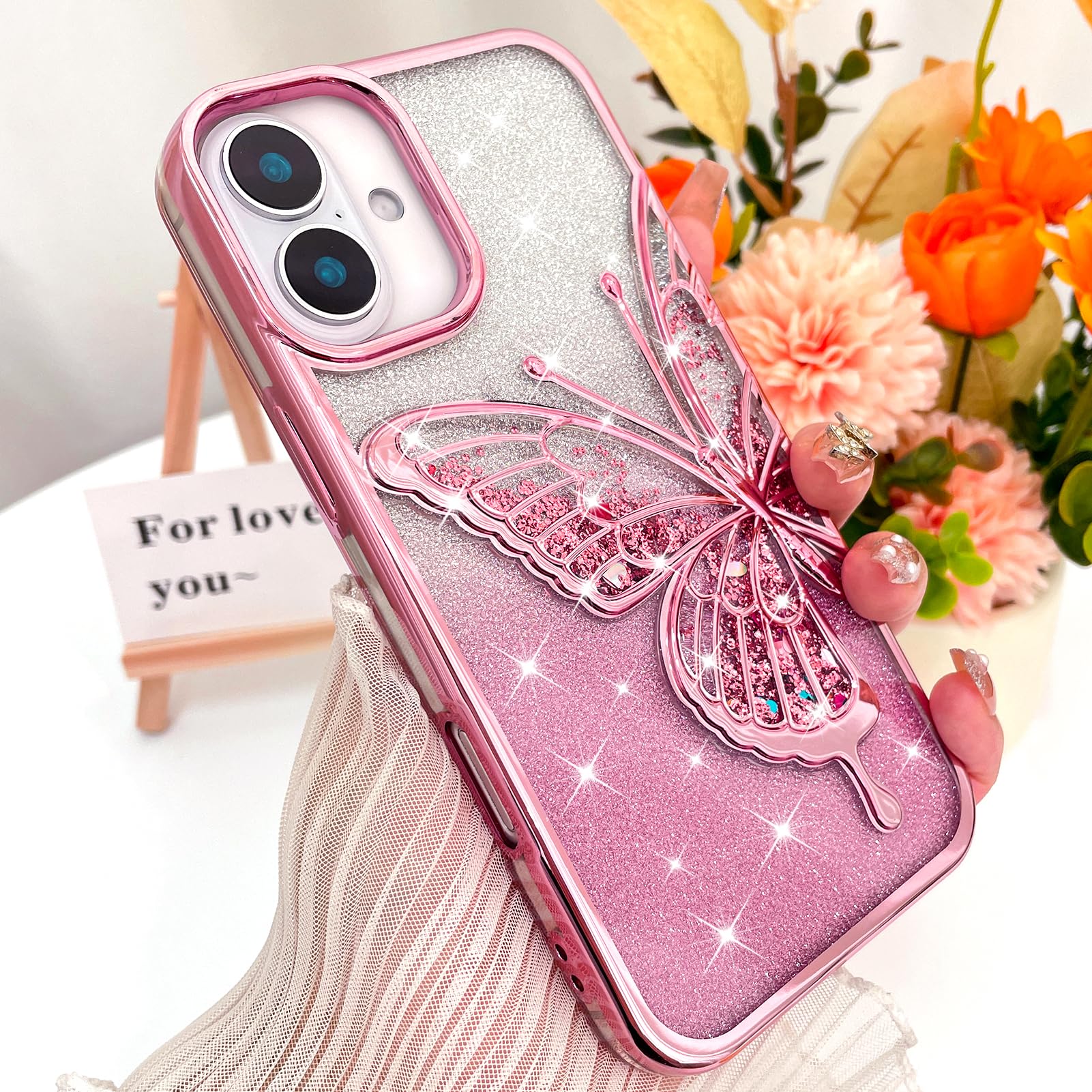Foto 4 | Funda De Teléfono Compatible Con Kanghar Para Iphone 16 Plus, Color Rosa Transparente - Venta Internacional.