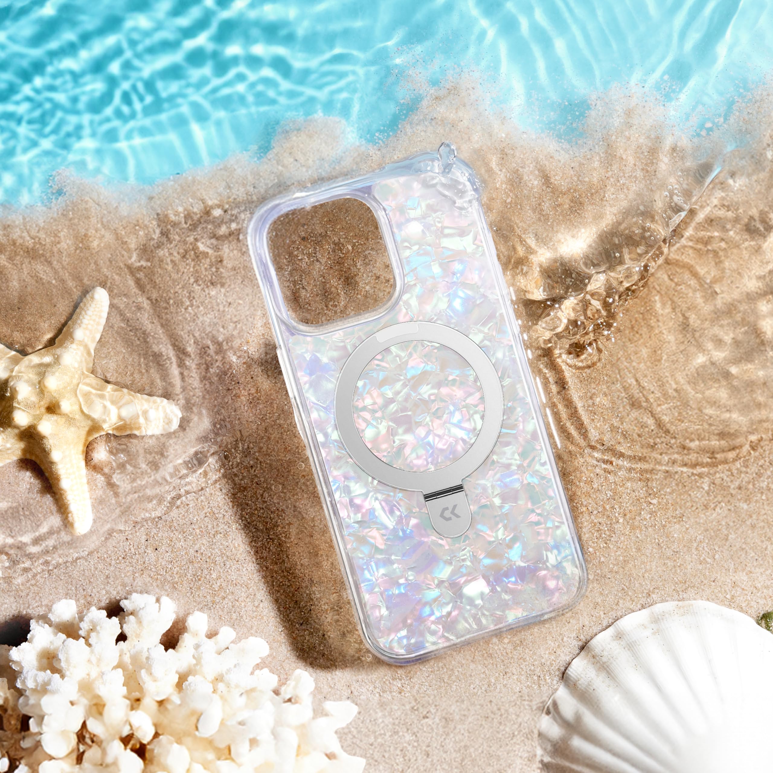 Foto 3 pulgar | Funda De Teléfono Casekoo Pearl Shell Para Iphone 15 Pro Max, Color Blanco - Venta Internacional.