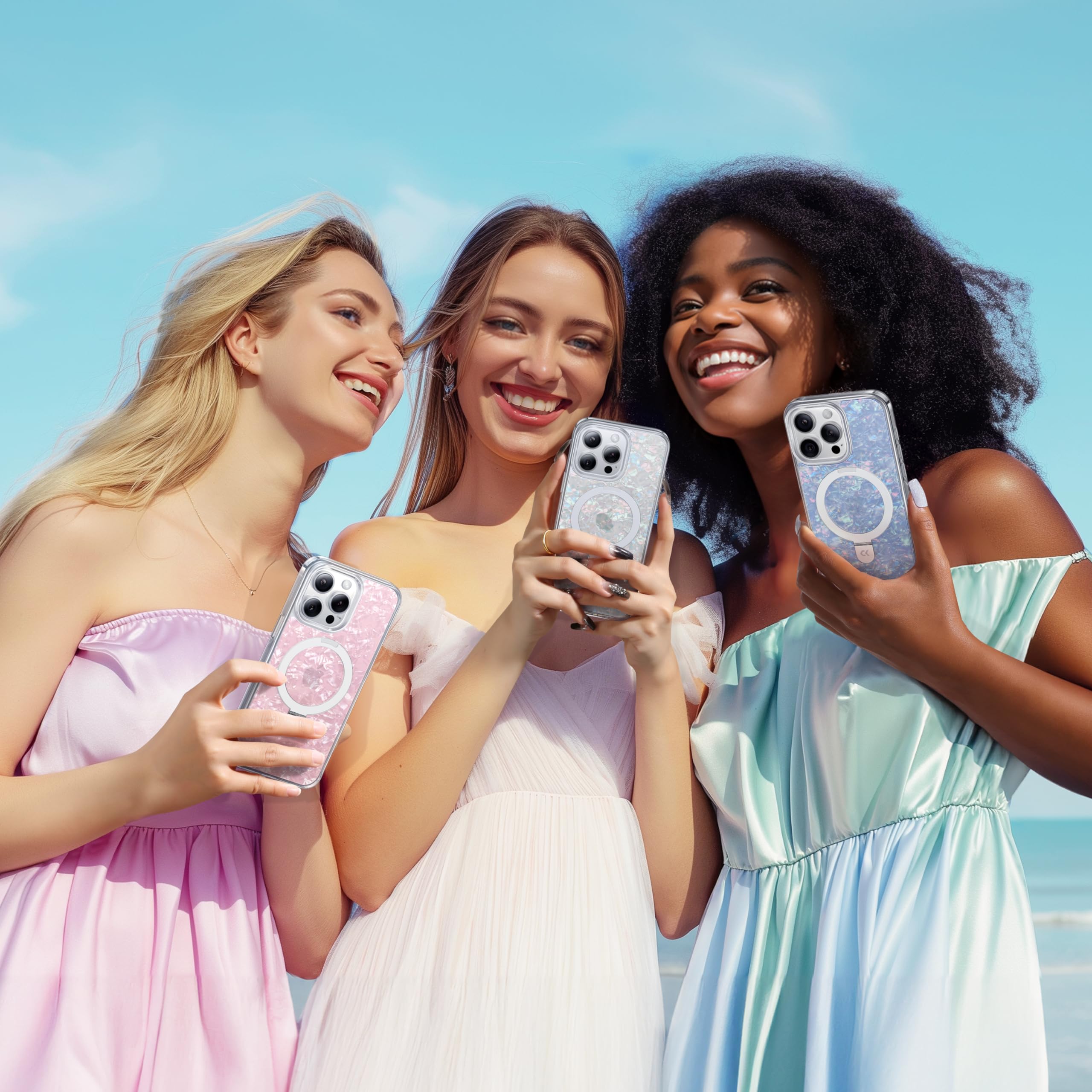 Foto 8 pulgar | Funda De Teléfono Casekoo Pearl Shell Para Iphone 15 Pro Max, Color Blanco - Venta Internacional.