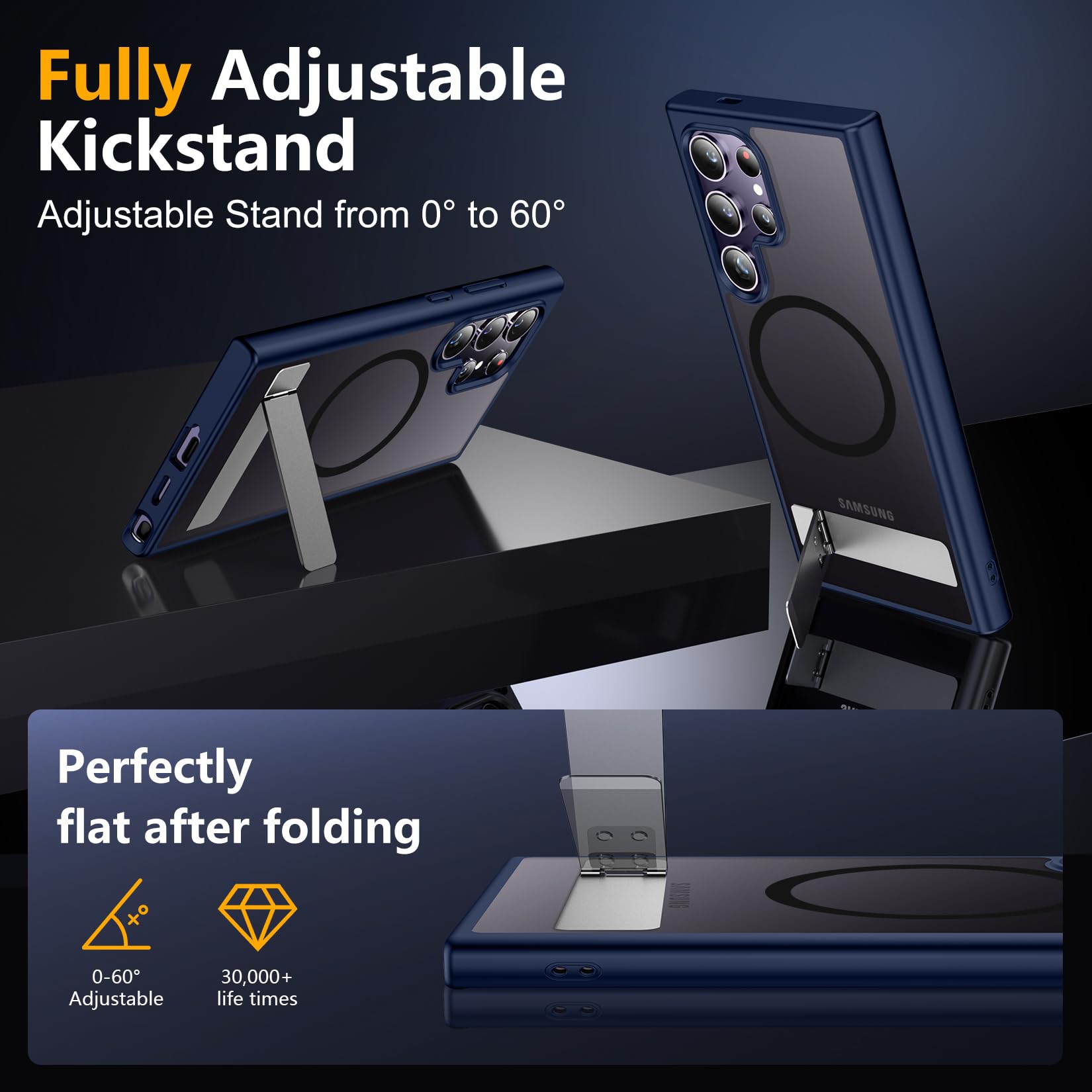 Foto 5 pulgar | Funda De Teléfono Spidercase Para Samsung Galaxy S24 Ultra Blue - Venta Internacional.