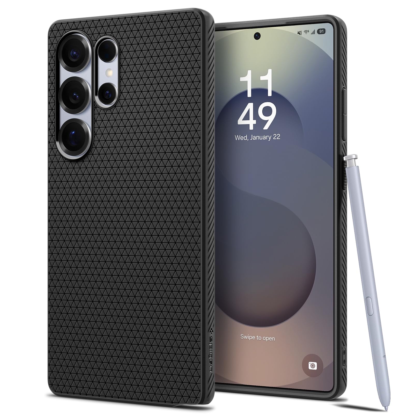 Foto 1 | Funda Spigen Liquid Air Para Samsung Galaxy S25 Ultra, Color Negro - Venta Internacional.