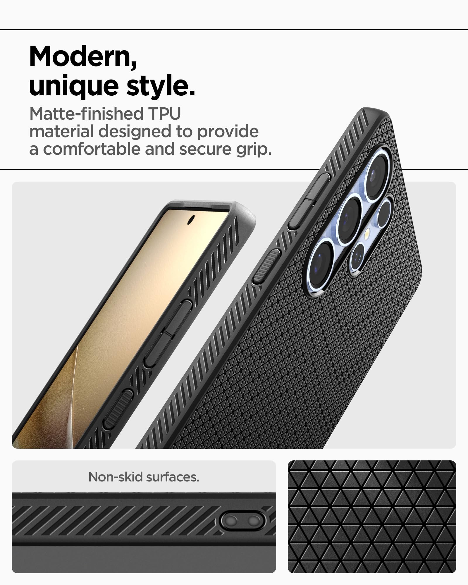 Foto 5 pulgar | Funda Spigen Liquid Air Para Samsung Galaxy S25 Ultra, Color Negro - Venta Internacional.