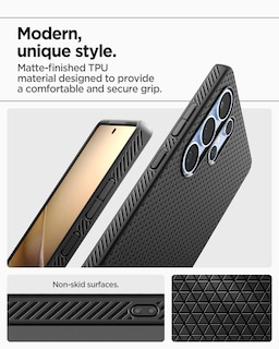 Foto 4 | Funda Spigen Liquid Air Para Samsung Galaxy S25 Ultra, Color Negro - Venta Internacional.
