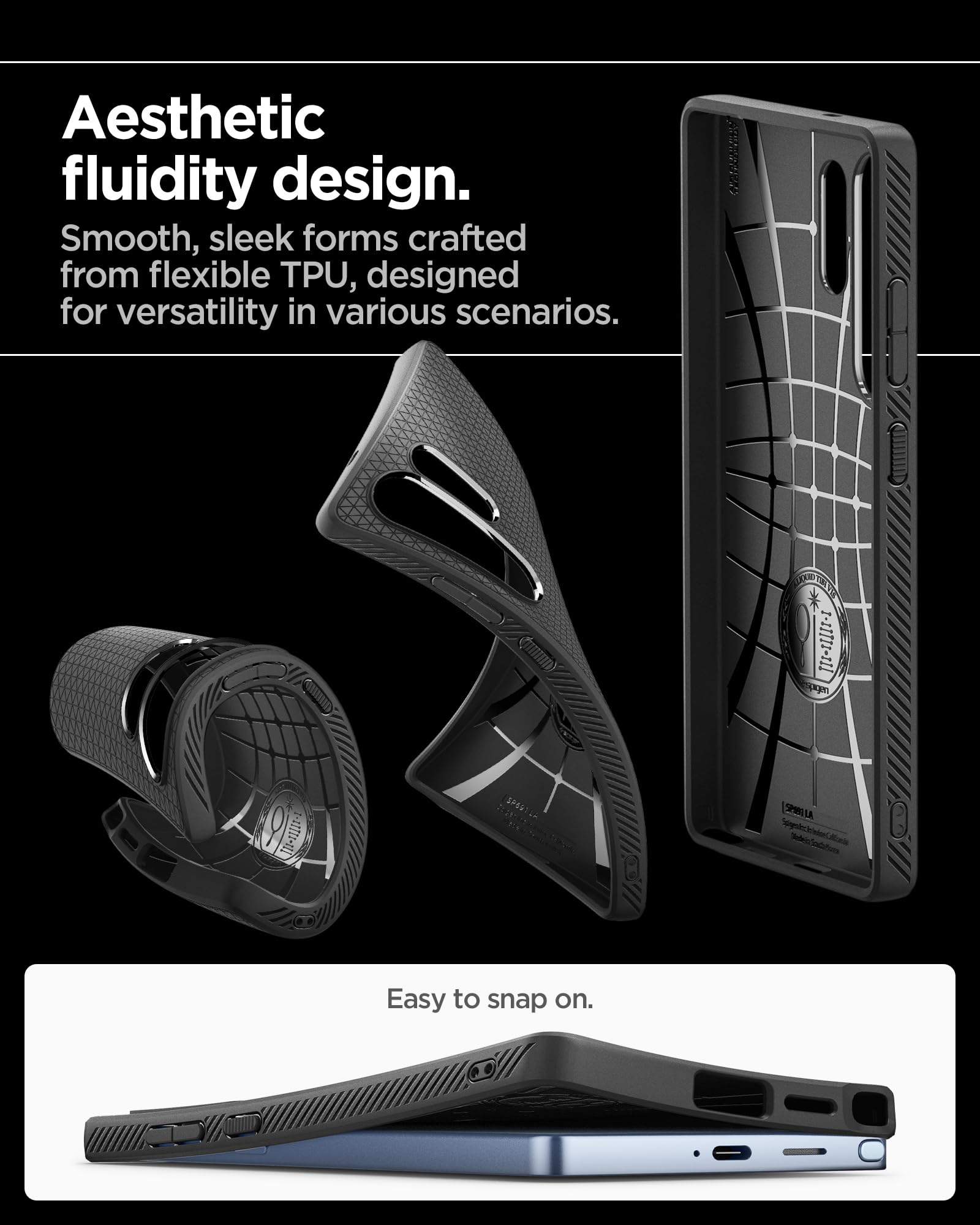 Foto 6 pulgar | Funda Spigen Liquid Air Para Samsung Galaxy S25 Ultra, Color Negro - Venta Internacional.