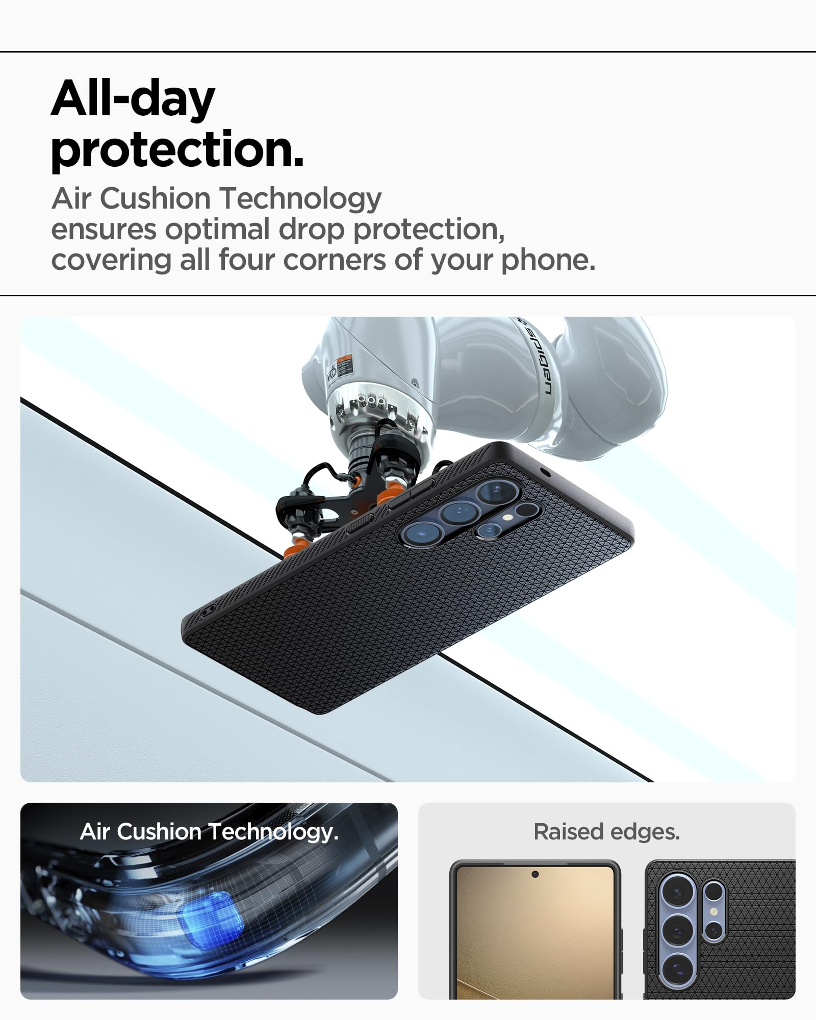Foto 7 pulgar | Funda Spigen Liquid Air Para Samsung Galaxy S25 Ultra, Color Negro - Venta Internacional.