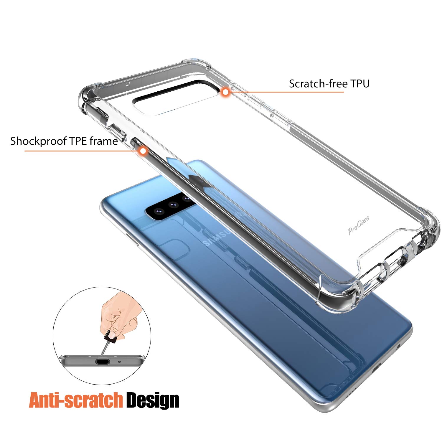 Foto 5 pulgar | Funda Procase De Tpu Transparente Para Galaxy S10 Con Esquinas Reforzadas - Venta Internacional.
