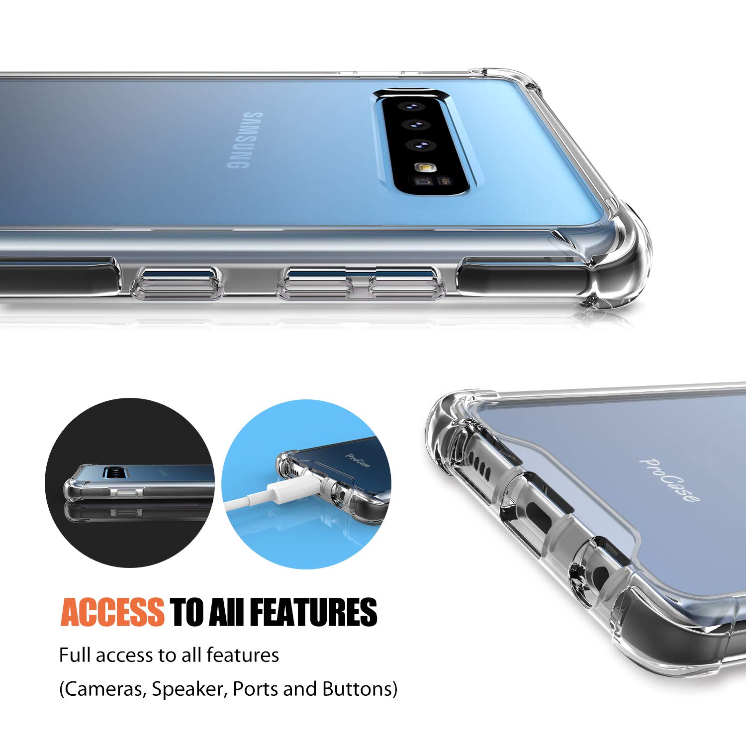 Foto 7 pulgar | Funda Procase De Tpu Transparente Para Galaxy S10 Con Esquinas Reforzadas - Venta Internacional.