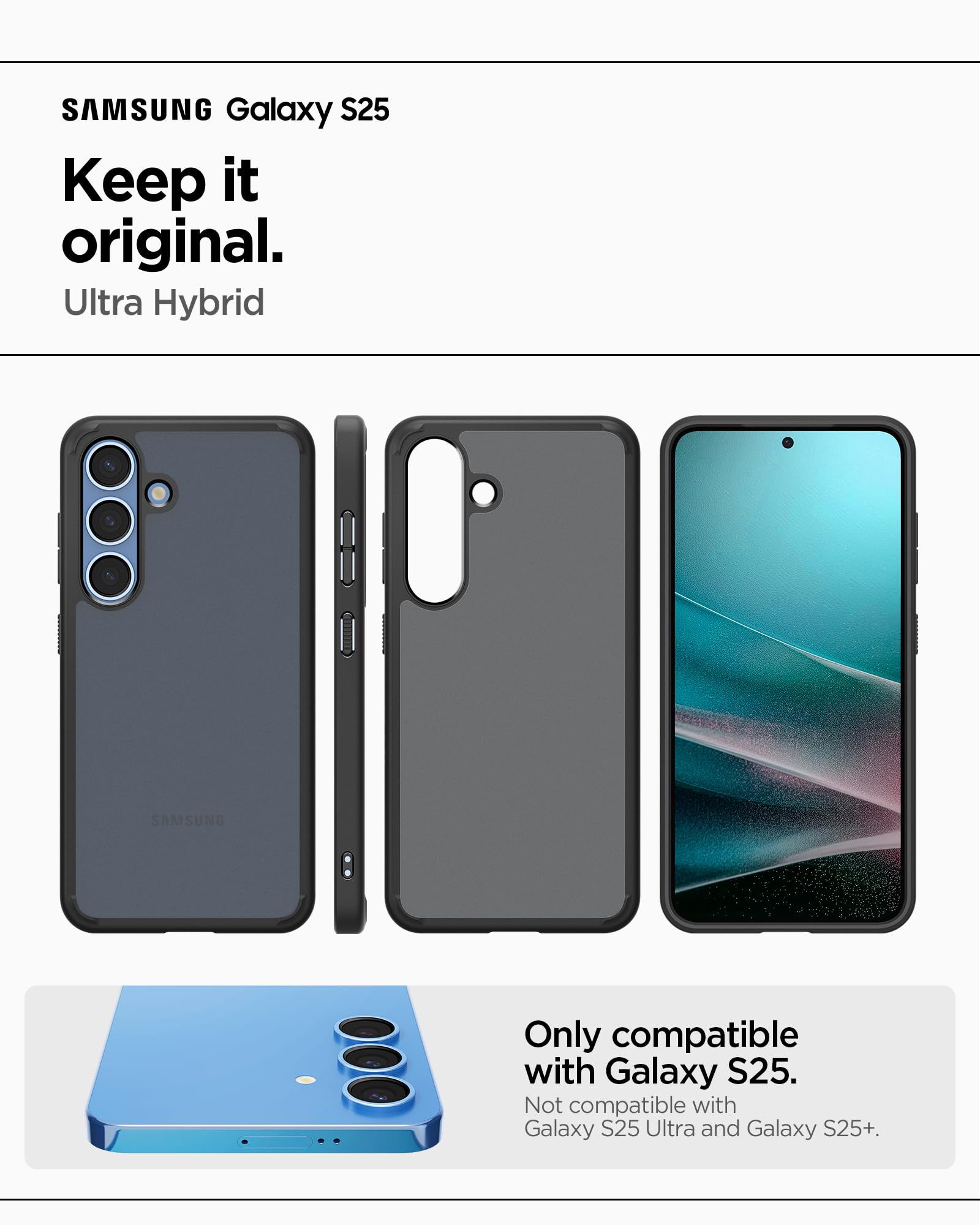 Foto 3 pulgar | Funda Para Teléfono Spigen Ultra Hybrid Galaxy S25 Frost Black - Venta Internacional.