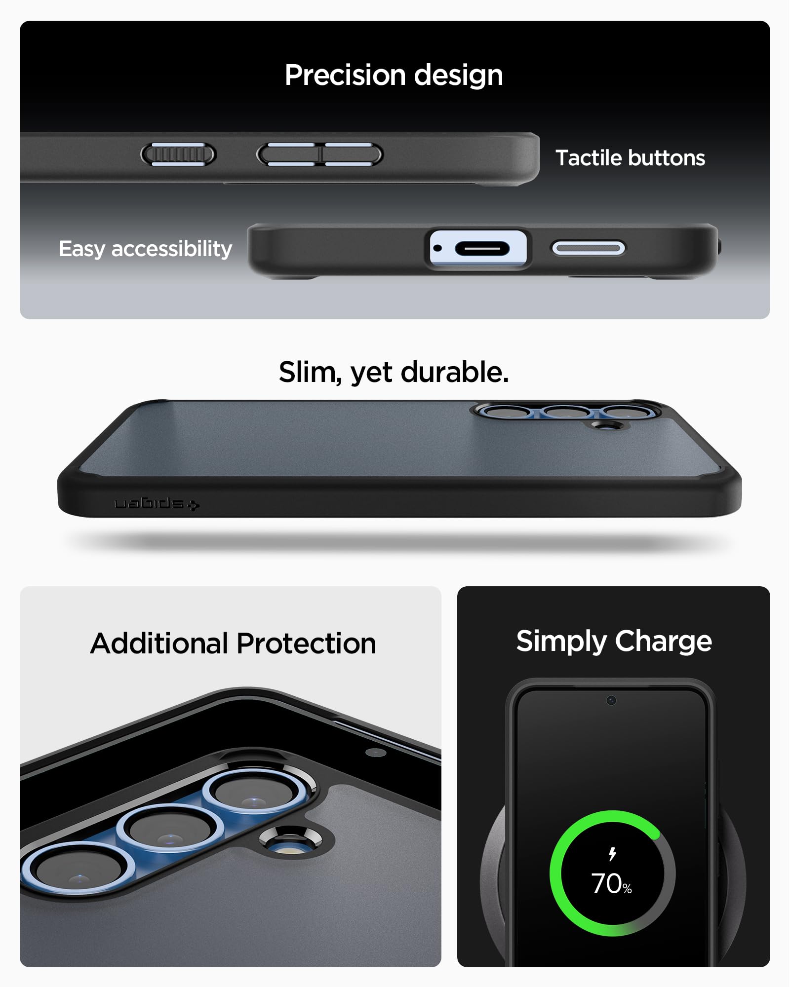 Foto 8 pulgar | Funda Para Teléfono Spigen Ultra Hybrid Galaxy S25 Frost Black - Venta Internacional.