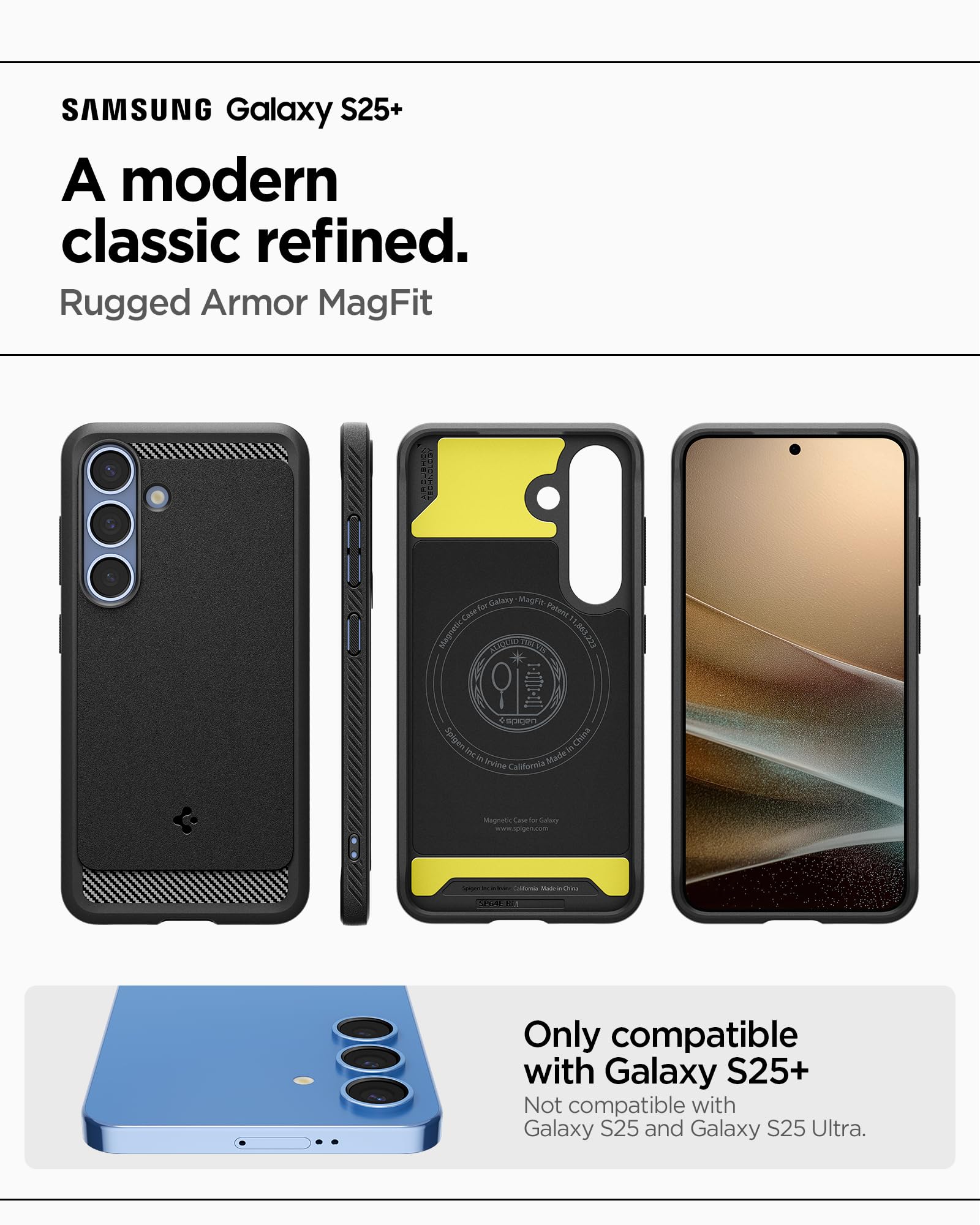 Foto 3 pulgar | Funda Spigen Rugged Armor Magfit Para Samsung Galaxy S25 Plus - Venta Internacional.