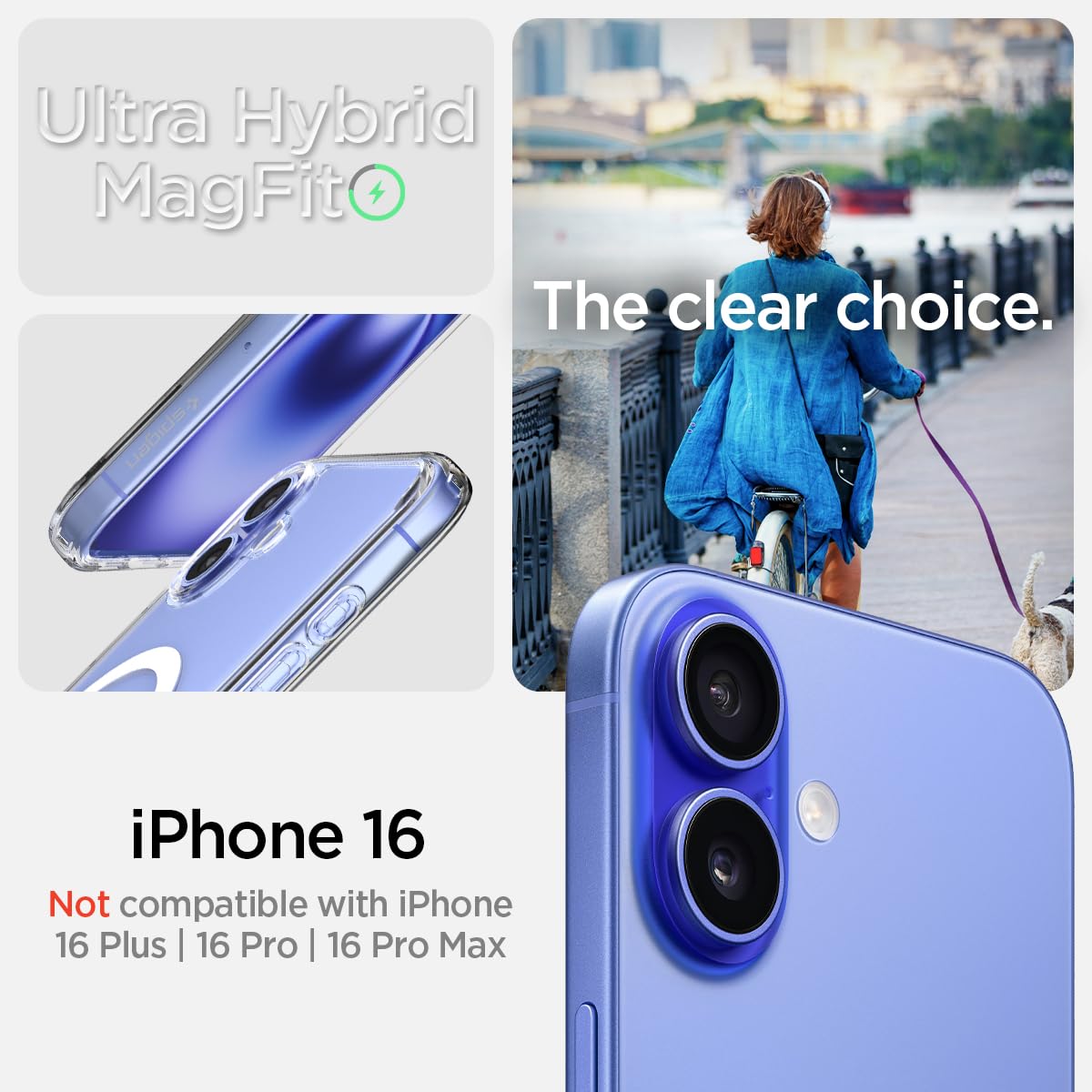 Foto 3 pulgar | Funda Spigen Ultra Hybrid Magfit Para Iphone 16, Color Blanco - Venta Internacional.
