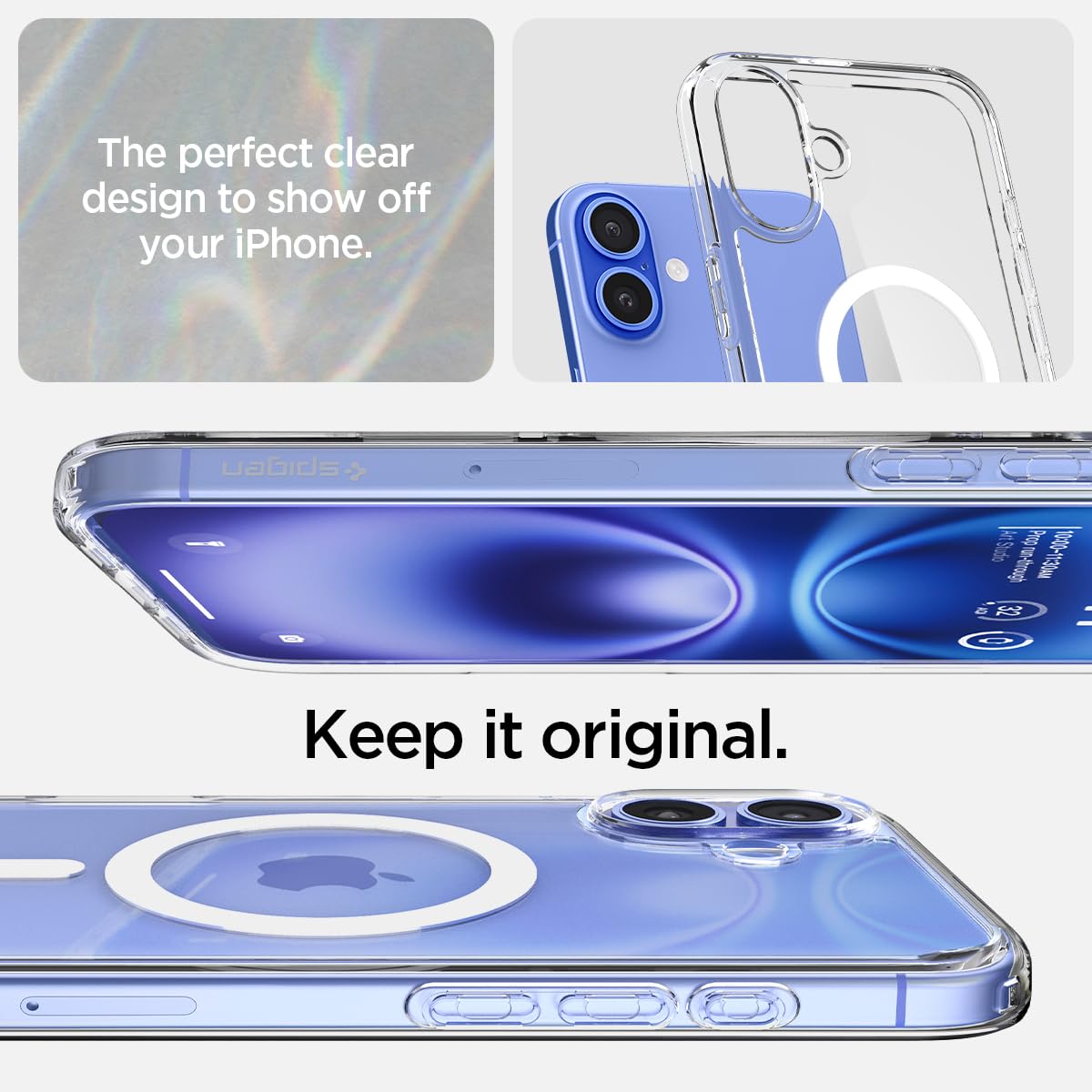 Foto 4 pulgar | Funda Spigen Ultra Hybrid Magfit Para Iphone 16, Color Blanco - Venta Internacional.