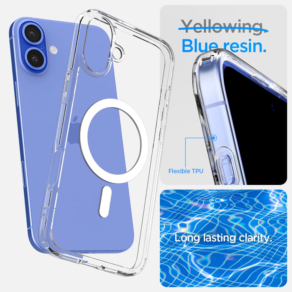 Foto 5 pulgar | Funda Spigen Ultra Hybrid Magfit Para Iphone 16, Color Blanco - Venta Internacional.