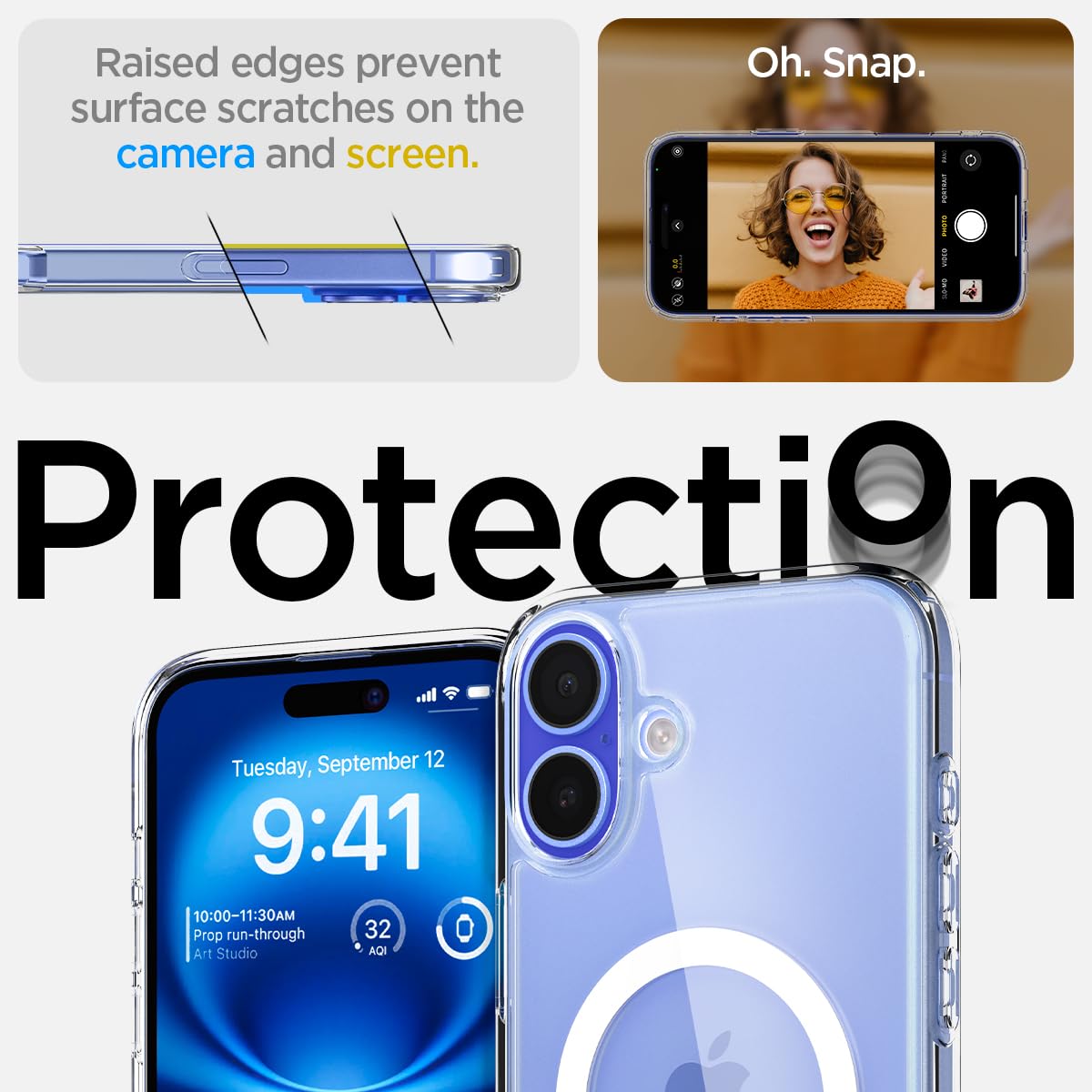 Foto 6 pulgar | Funda Spigen Ultra Hybrid Magfit Para Iphone 16, Color Blanco - Venta Internacional.