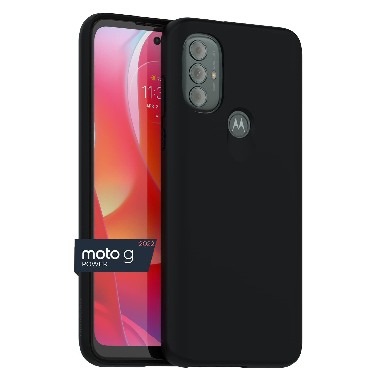 Funda Protectora Para Motorola Moto G Power (2022), Color Negro - Venta Internacional.