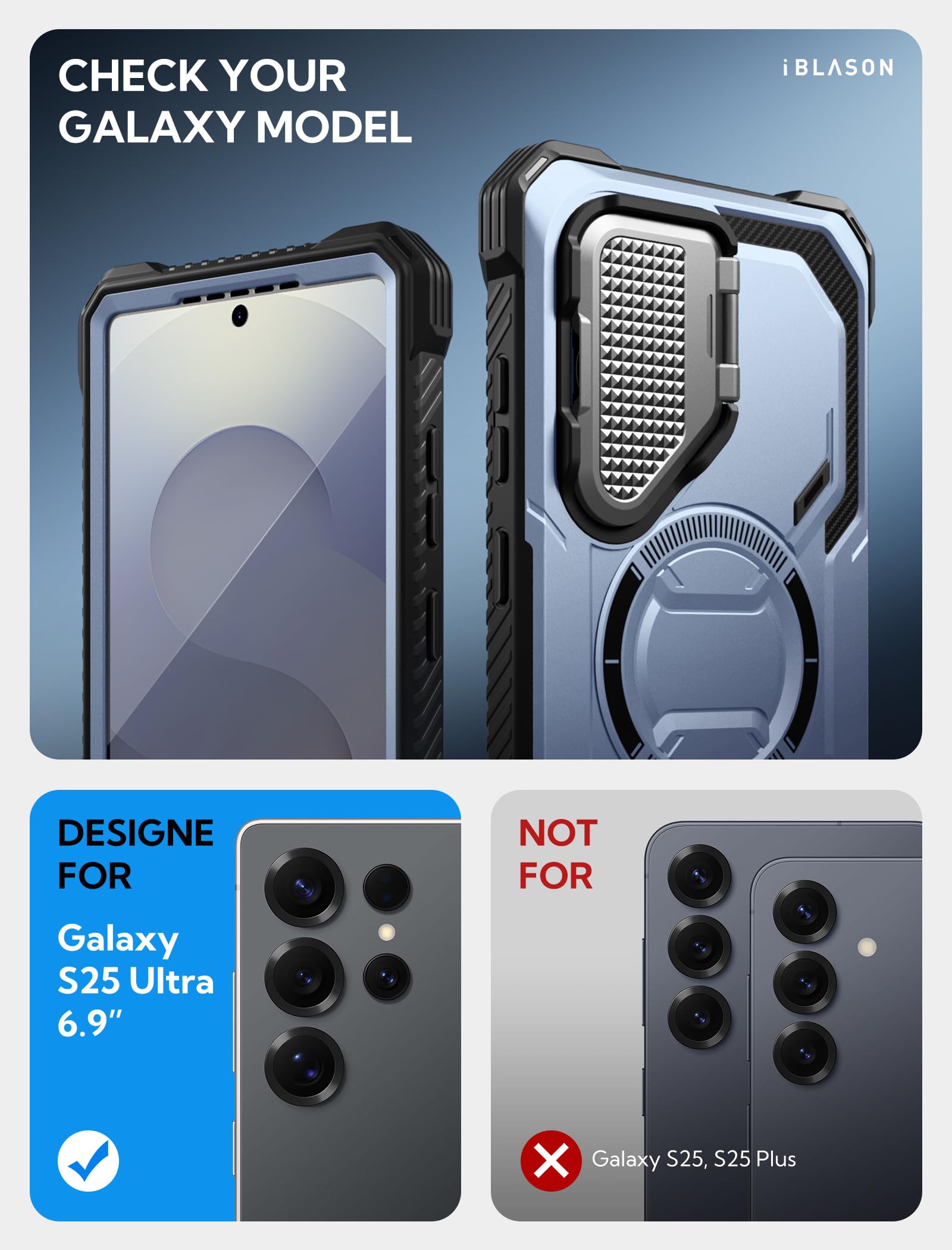 Foto 3 pulgar | Funda De Teléfono I-blason Armorbox Para Samsung Galaxy S25 Ultra Blue - Venta Internacional.