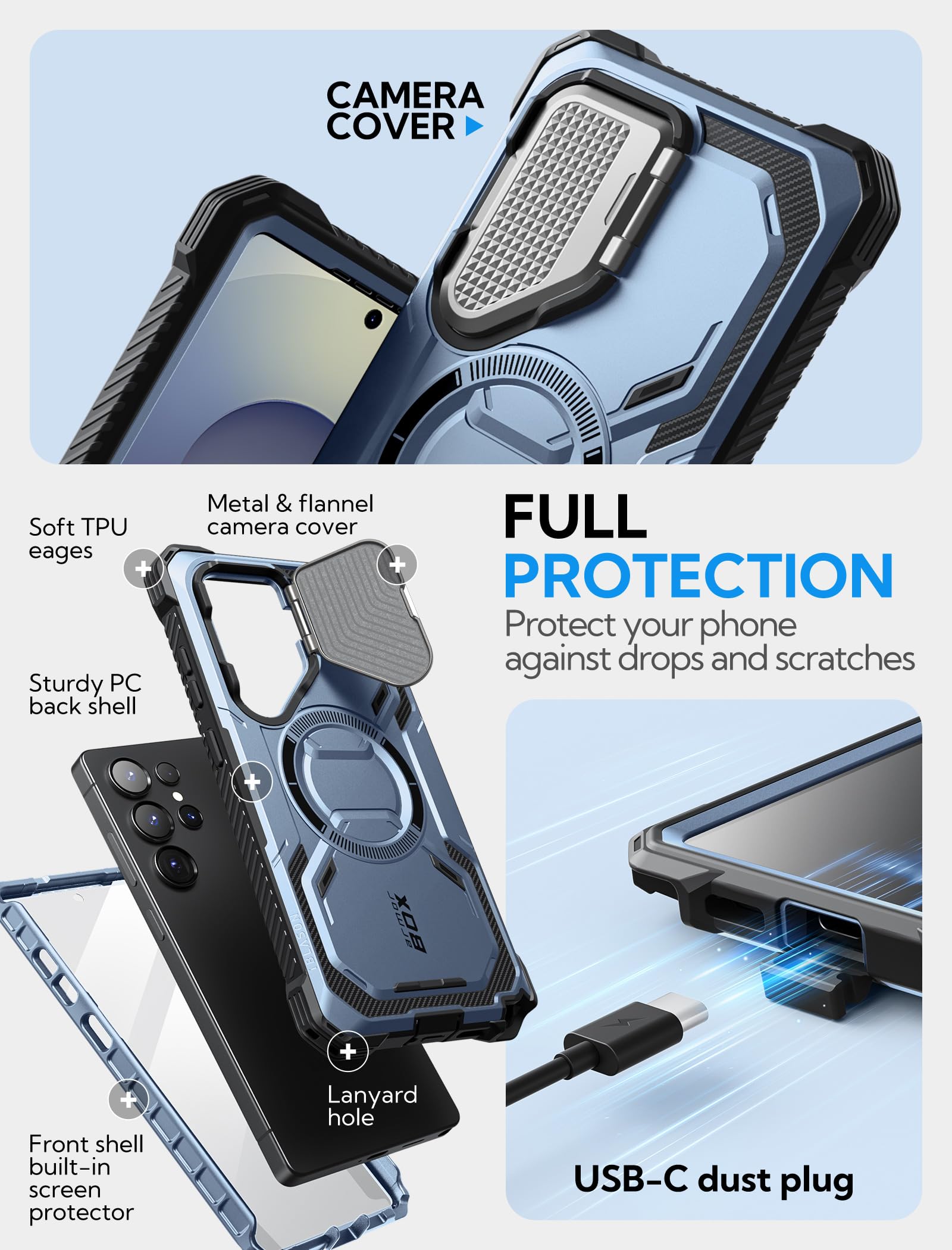 Foto 5 pulgar | Funda De Teléfono I-blason Armorbox Para Samsung Galaxy S25 Ultra Blue - Venta Internacional.
