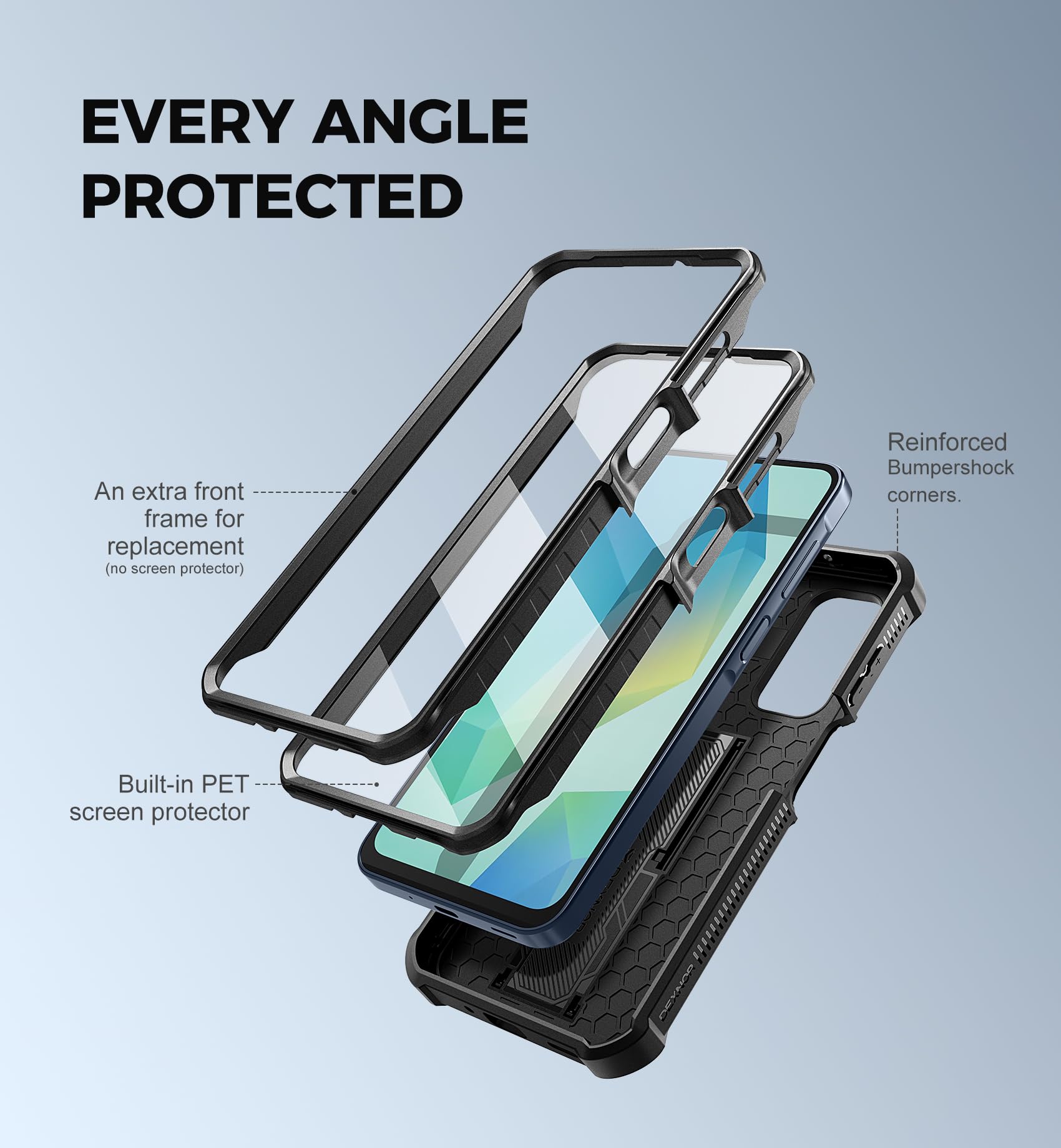 Foto 6 pulgar | Funda De Teléfono Dexnor Para Samsung Galaxy A16 5g Con Protector De Pantalla - Venta Internacional.