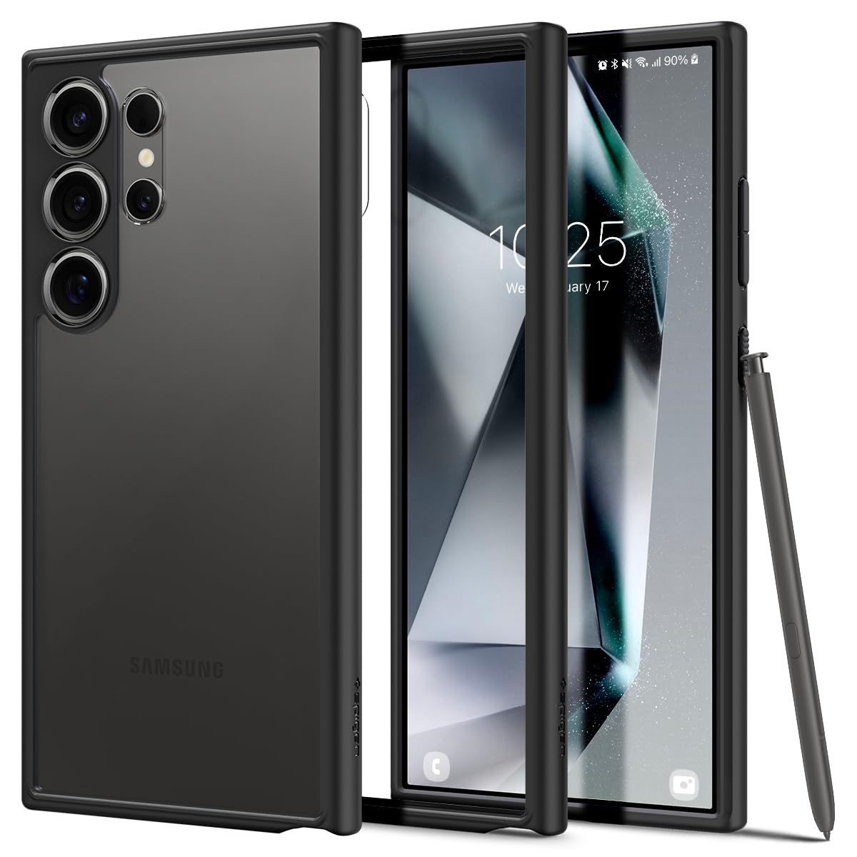 Funda Spigen Ultra Hybrid Para Galaxy S24, Color Negro Mate - Venta Internacional.