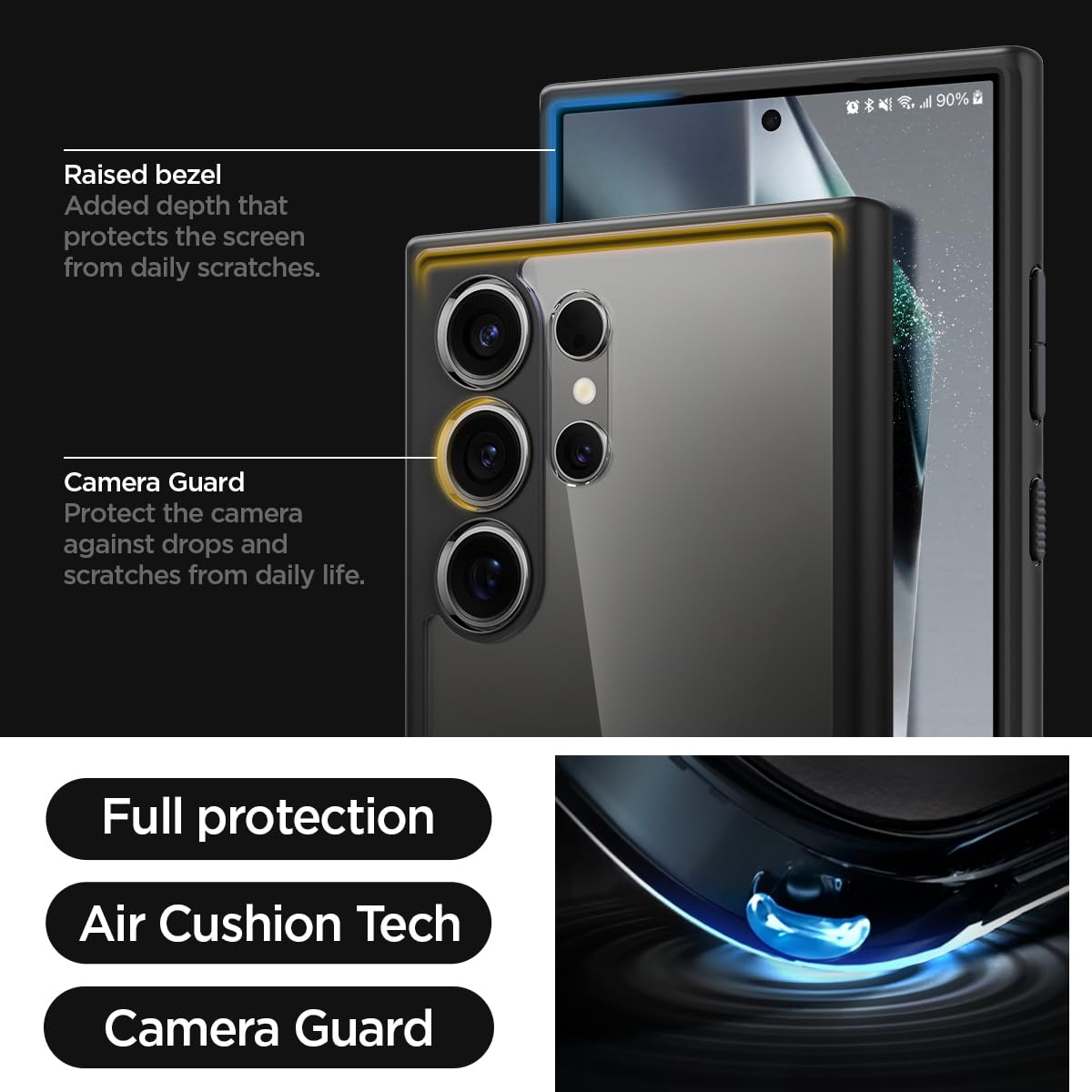Foto 6 pulgar | Funda Spigen Ultra Hybrid Para Galaxy S24, Color Negro Mate - Venta Internacional.