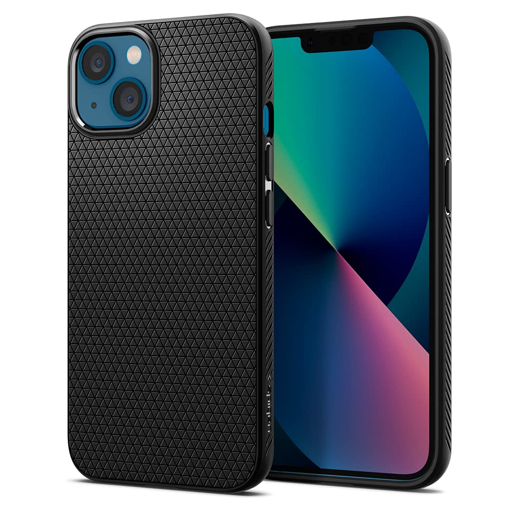 Foto 2 pulgar | Funda Spigen Liquid Air Para Iphone 13 (2021) - Negro Mate - Venta Internacional.