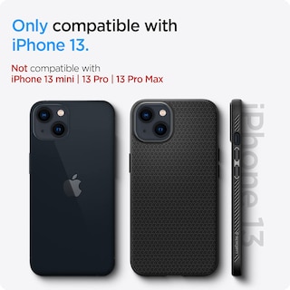 Foto 2 | Funda Spigen Liquid Air Para Iphone 13 (2021) - Negro Mate - Venta Internacional.