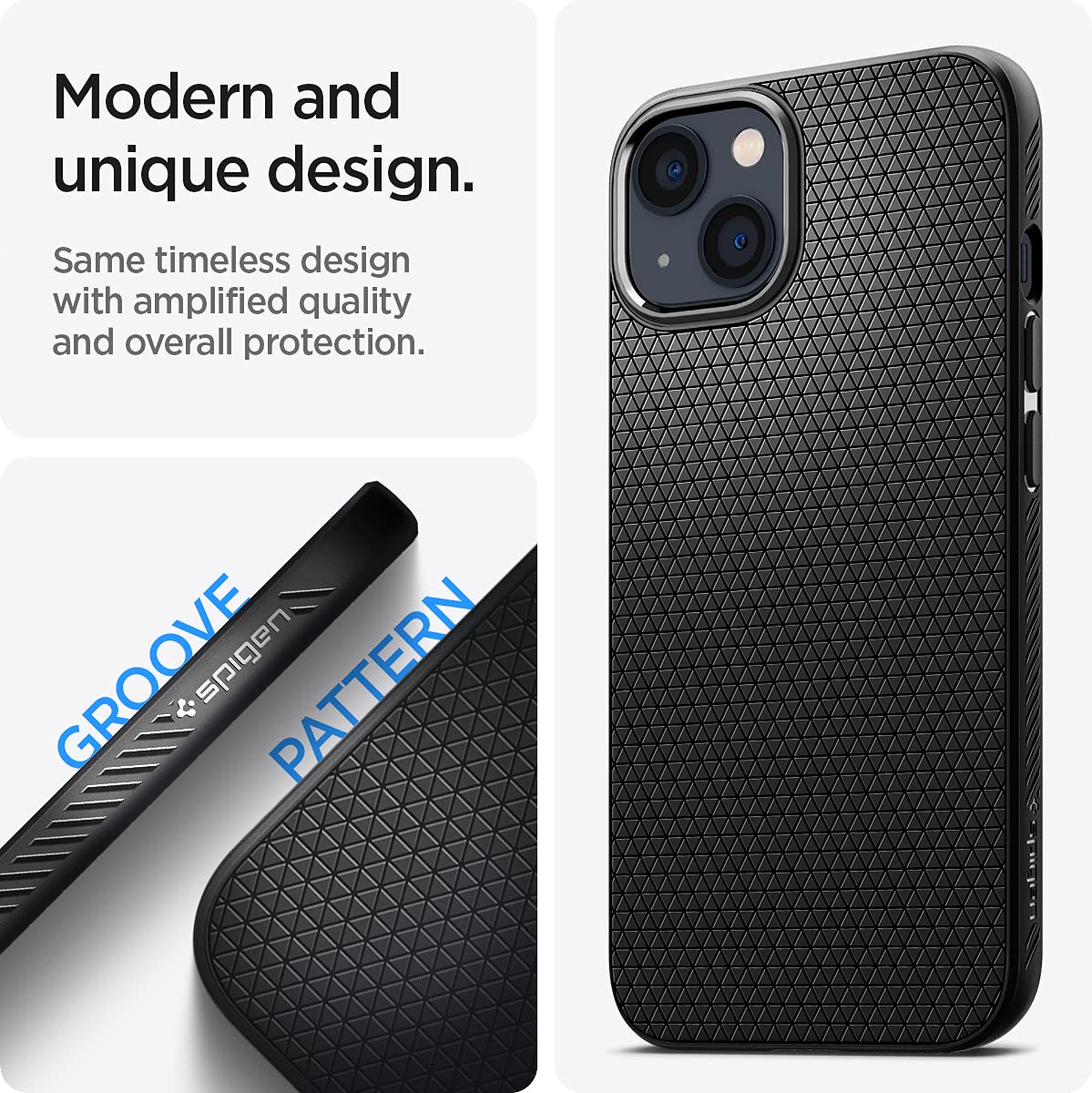 Foto 4 pulgar | Funda Spigen Liquid Air Para Iphone 13 (2021) - Negro Mate - Venta Internacional.