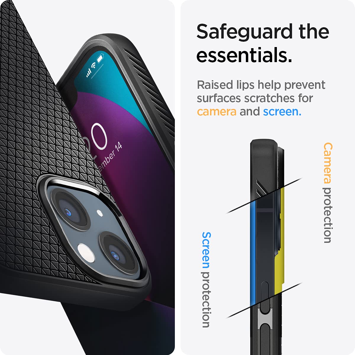Foto 7 pulgar | Funda Spigen Liquid Air Para Iphone 13 (2021) - Negro Mate - Venta Internacional.