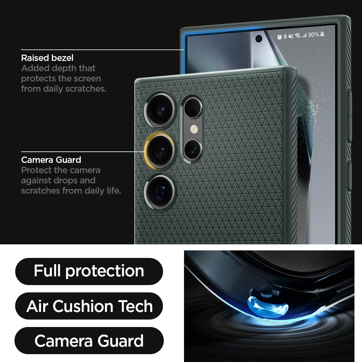 Foto 5 | Funda Spigen Liquid Air Para Galaxy S24 Ultra Abyss Green - Venta Internacional.