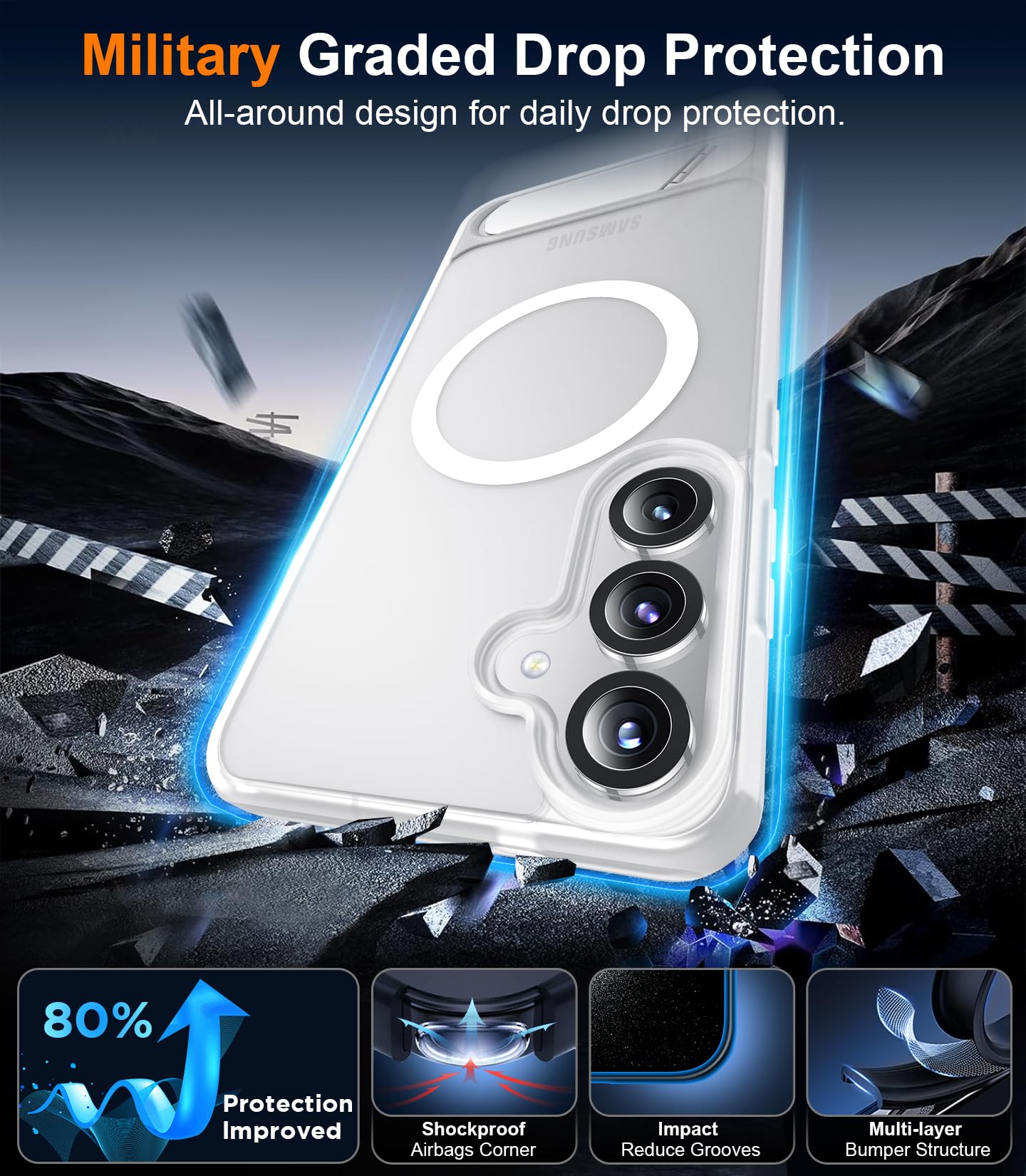 Foto 5 pulgar | Funda De Teléfono Temdan Magnetic Para Samsung Galaxy S25 6.2 2025 - Venta Internacional.
