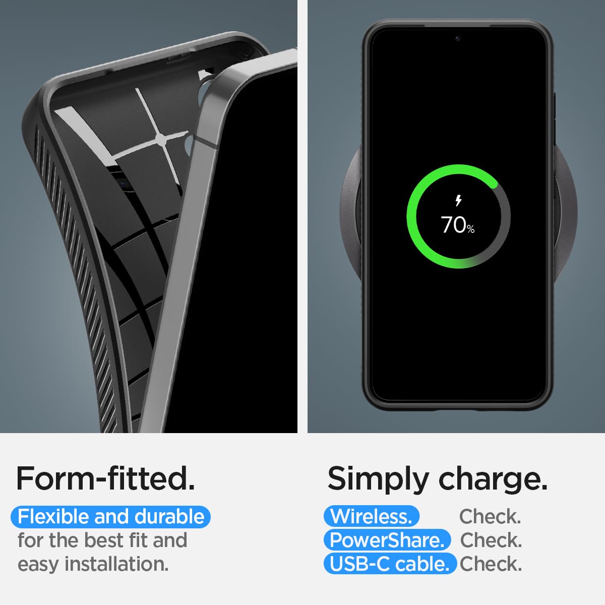 Foto 7 | Funda Spigen Liquid Air Para El Galaxy S24 Plus (2024), Color Negro - Venta Internacional.