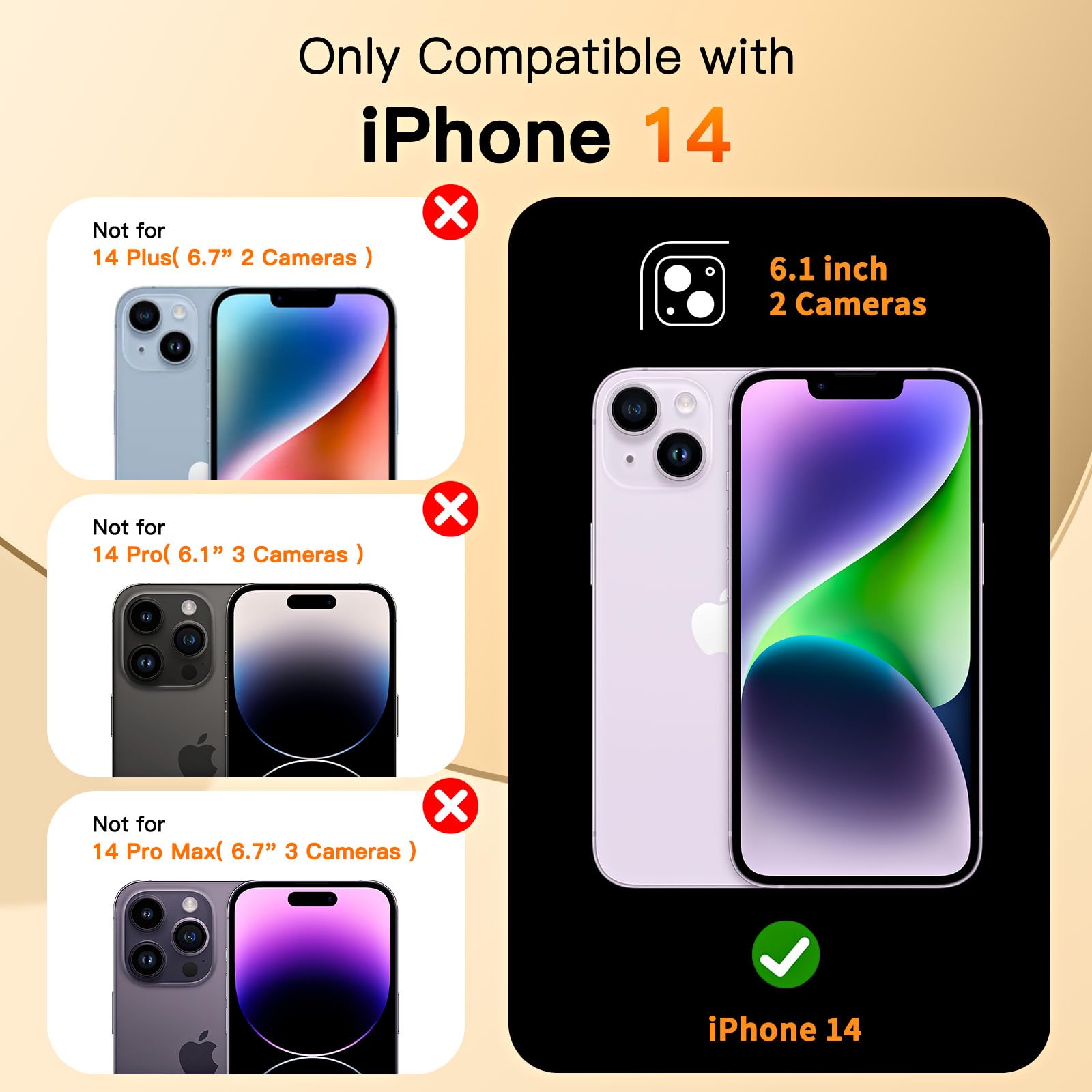 Foto 2 | Funda Magnética Coolqo Para Iphone 14 De 6.1 Pulgadas En Oro Blanco - Venta Internacional.