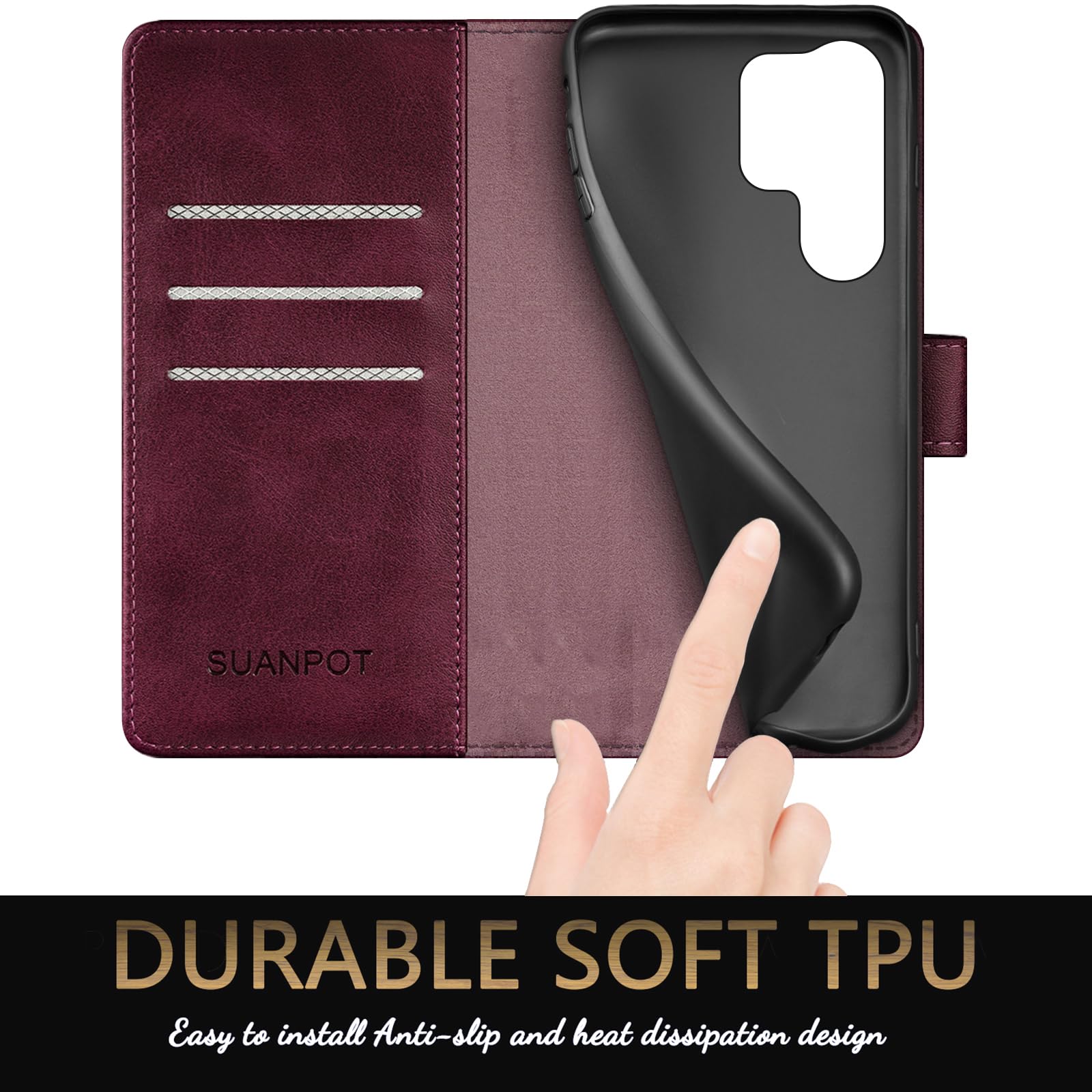 Foto 7 pulgar | Funda Tipo Cartera Suanpot para Samsung Galaxy S25 Ultra - Venta Internacional