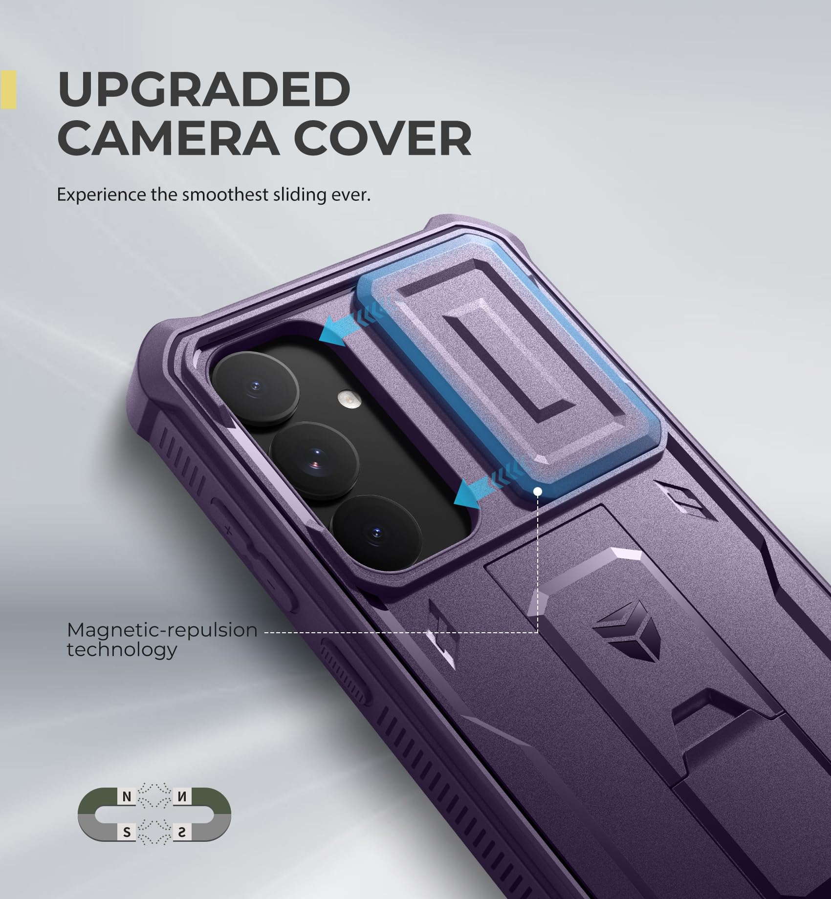 Foto 4 pulgar | Funda Dexnor Para Samsung Galaxy S25 Plus Con Funda De Cámara, Color Morado - Venta Internacional.