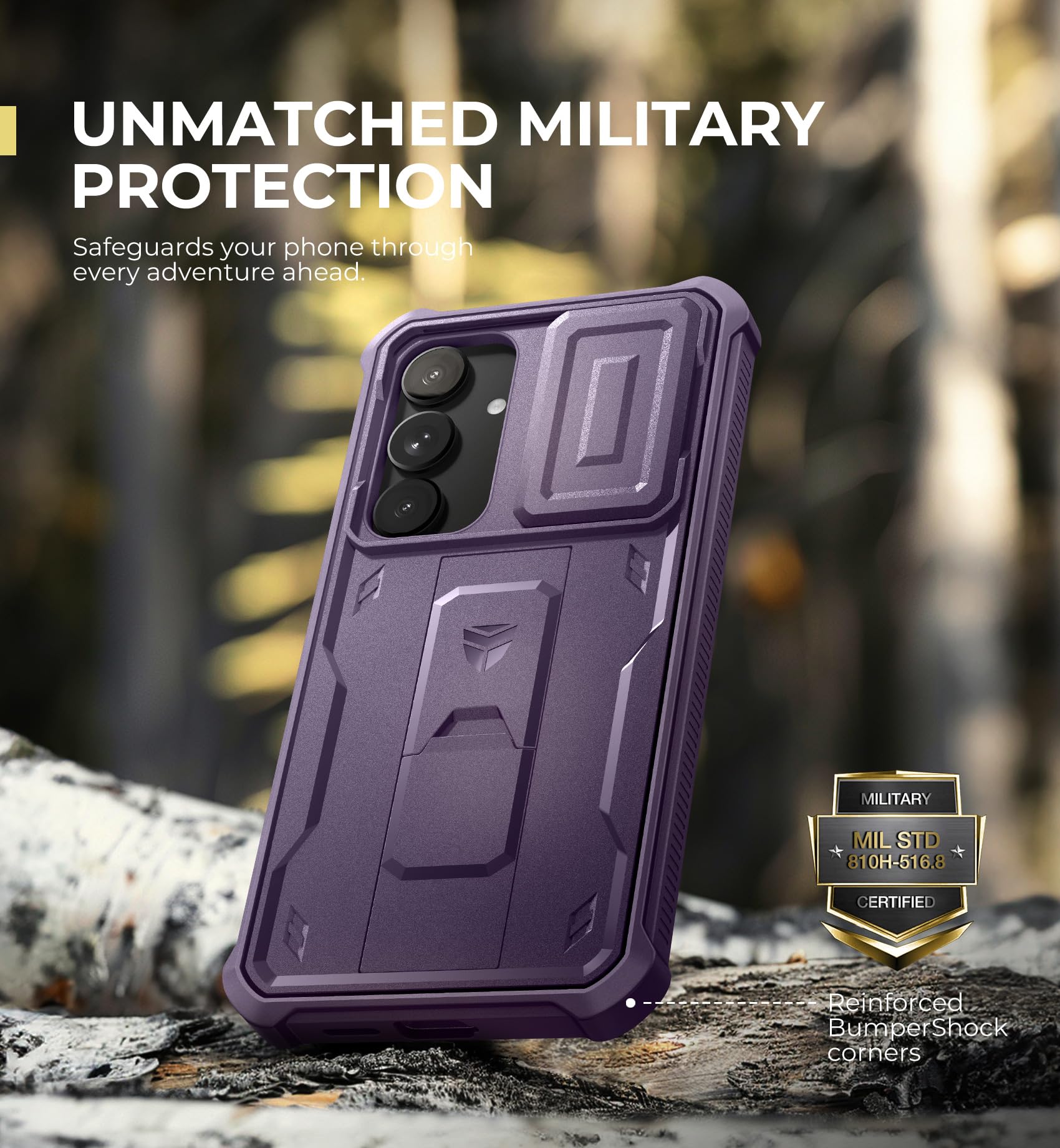Foto 7 pulgar | Funda Dexnor Para Samsung Galaxy S25 Plus Con Funda De Cámara, Color Morado - Venta Internacional.