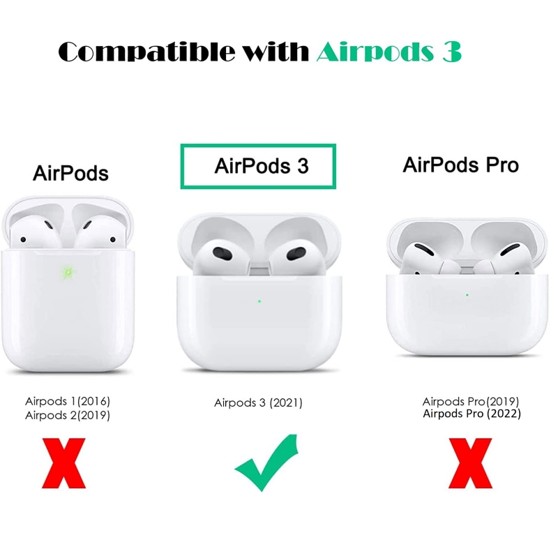 Foto 4 pulgar | Funda De Silicona Para Airpods 3 2021 Con Arnés, Transparente - Venta Internacional.