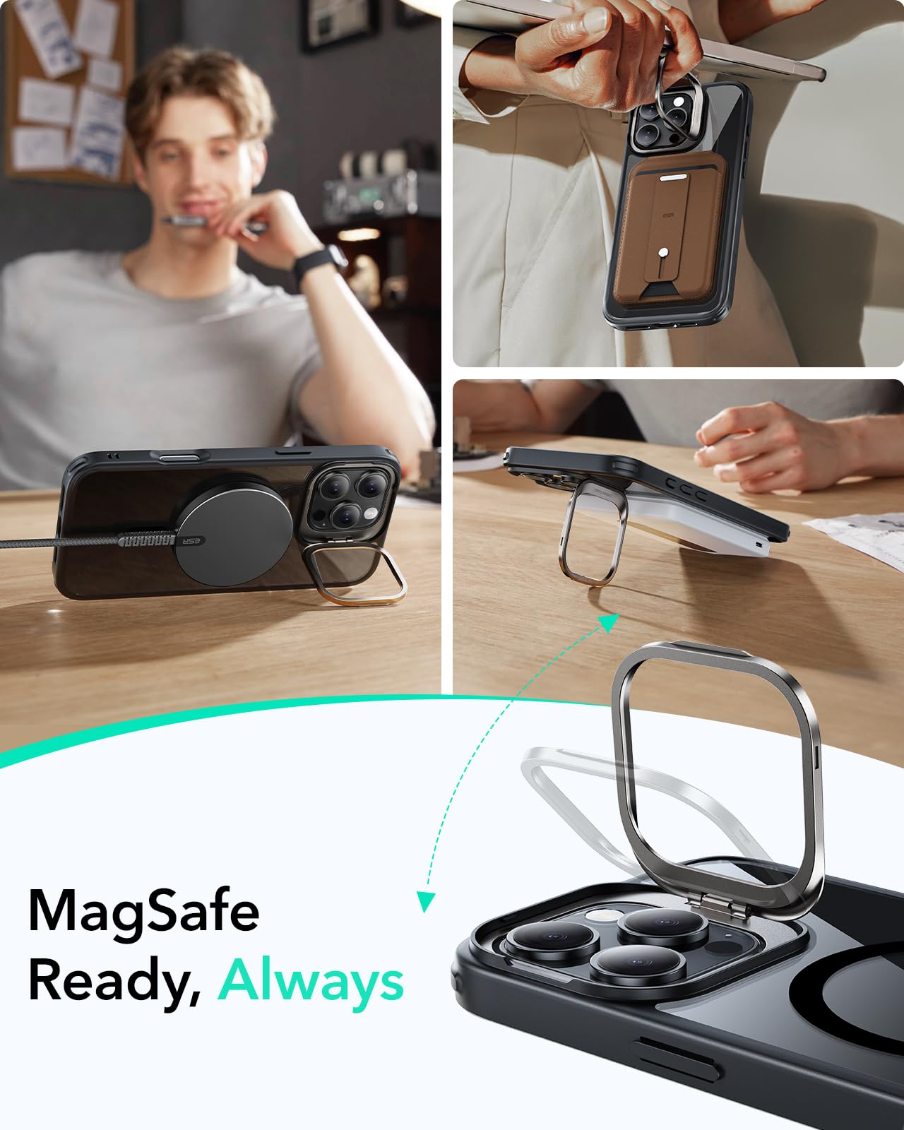Foto 5 | Funda Esr Para Iphone 16 Pro Max Con Magsafe Clear Black - Venta Internacional.