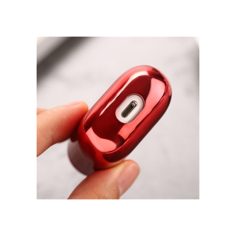 Foto 3 | Funda Para Airpods 1 Y 2 En Tpu Galvanizado, Color Rojo - Venta Internacional.
