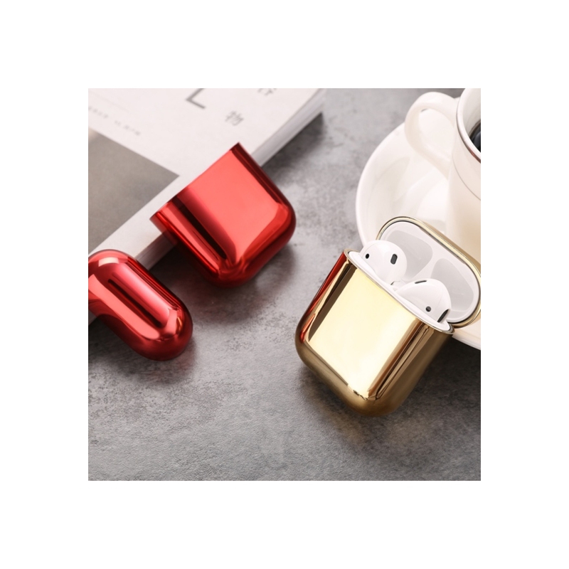 Foto 5 pulgar | Funda Para Airpods 1 Y 2 En Tpu Galvanizado, Color Rojo - Venta Internacional.