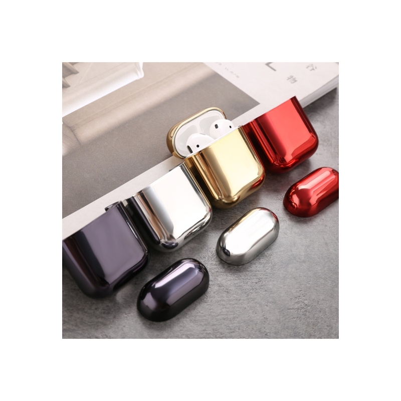 Foto 6 pulgar | Funda Para Airpods 1 Y 2 En Tpu Galvanizado, Color Rojo - Venta Internacional.