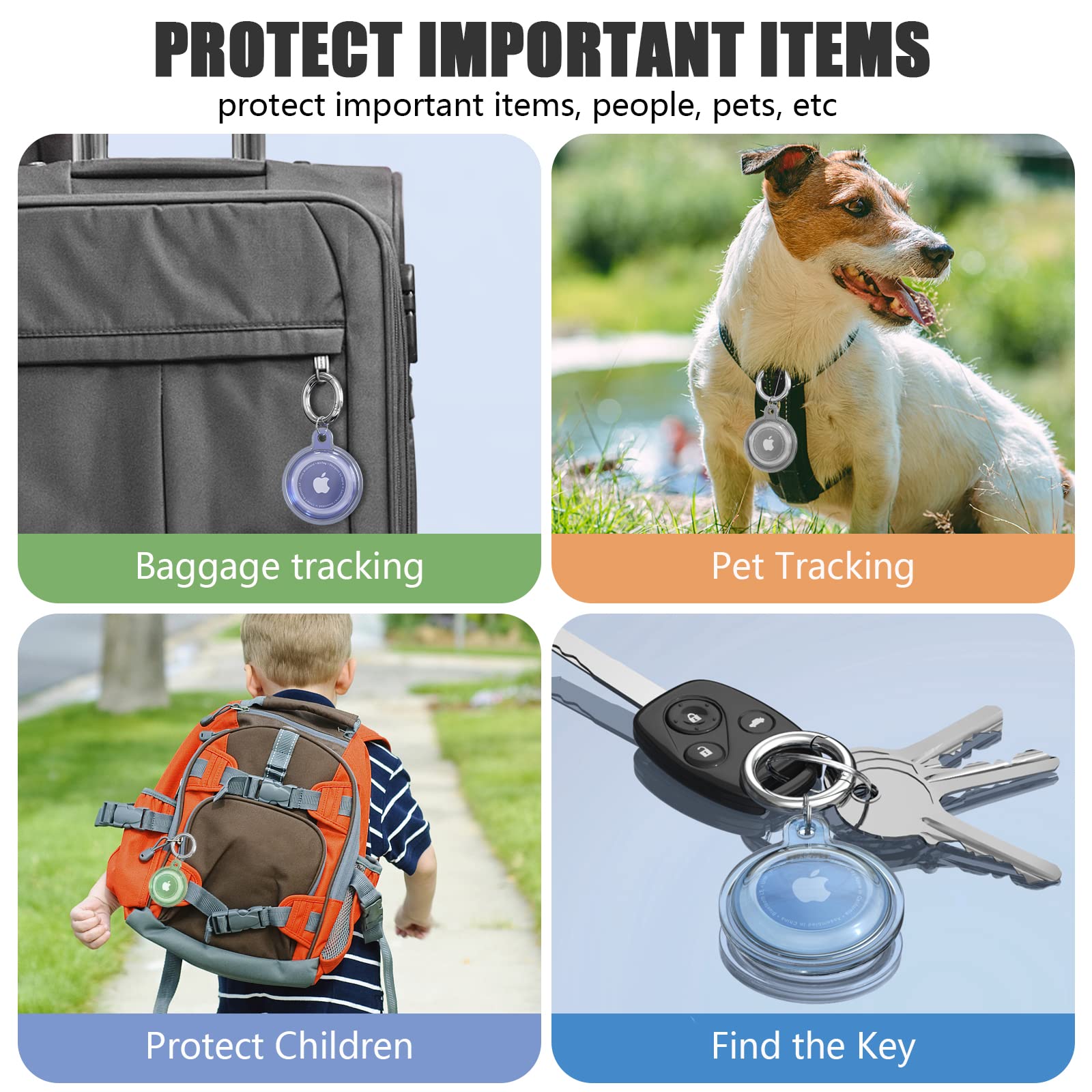 Foto 7 pulgar | Funda Impermeable para Airtag Holder Galafoki Paquete de 6 con Llavero - Venta Internacional