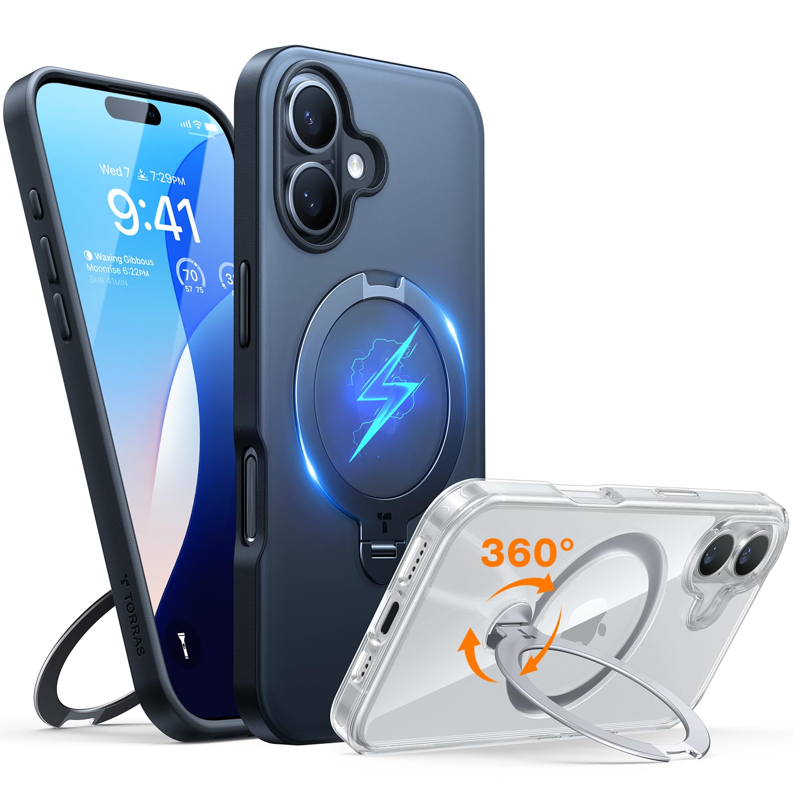 Funda De Teléfono Torras 360° Con Soporte Magnético Para Iphone 16 Plus - Venta Internacional.