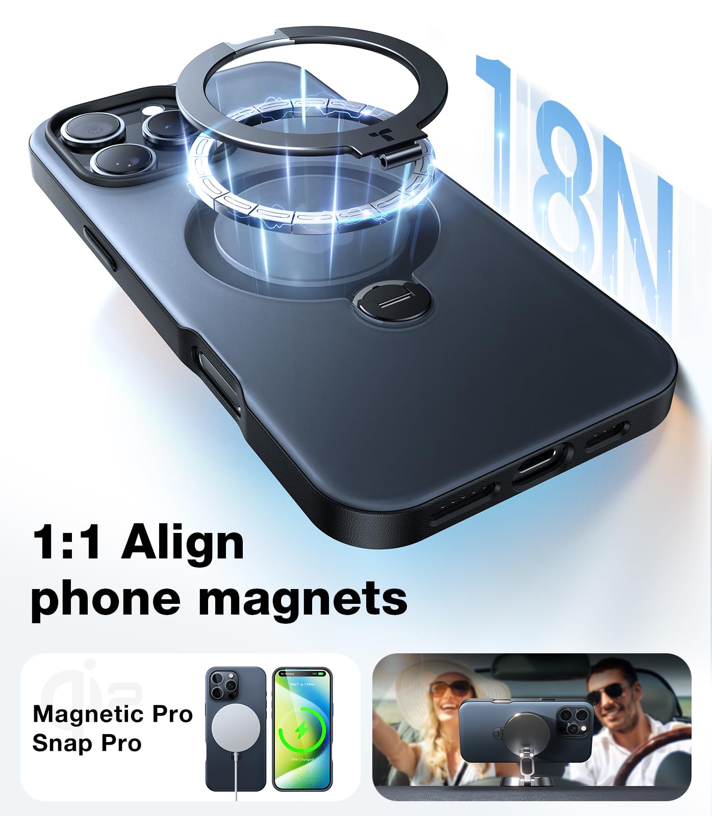 Foto 5 pulgar | Funda De Teléfono Torras 360° Con Soporte Magnético Para Iphone 16 Plus - Venta Internacional.