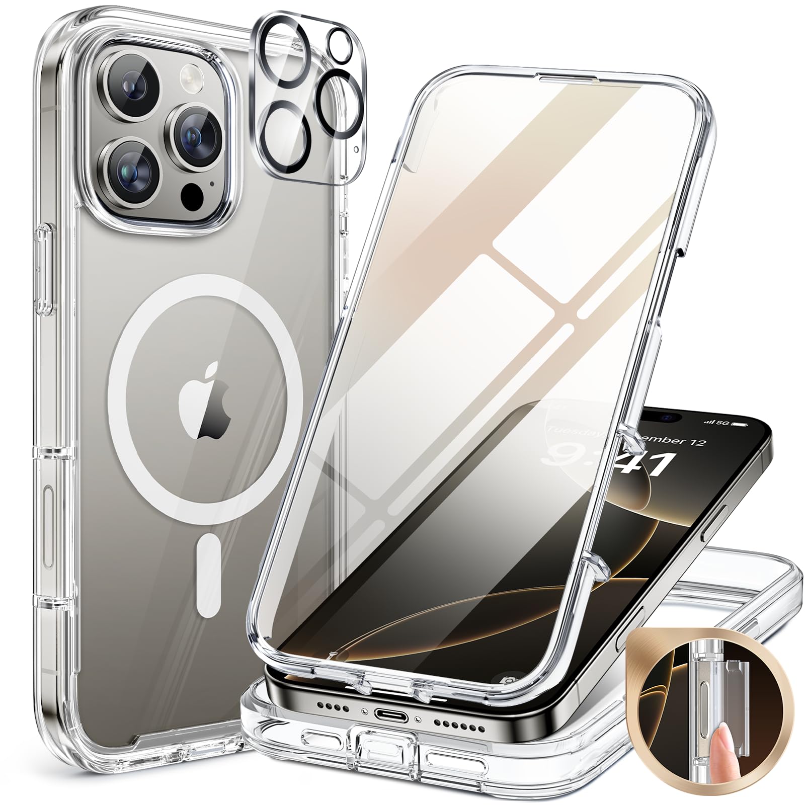 Foto 2 pulgar | Funda Miracase Para Iphone 16 Pro Max Con Protector De Pantalla - Venta Internacional.