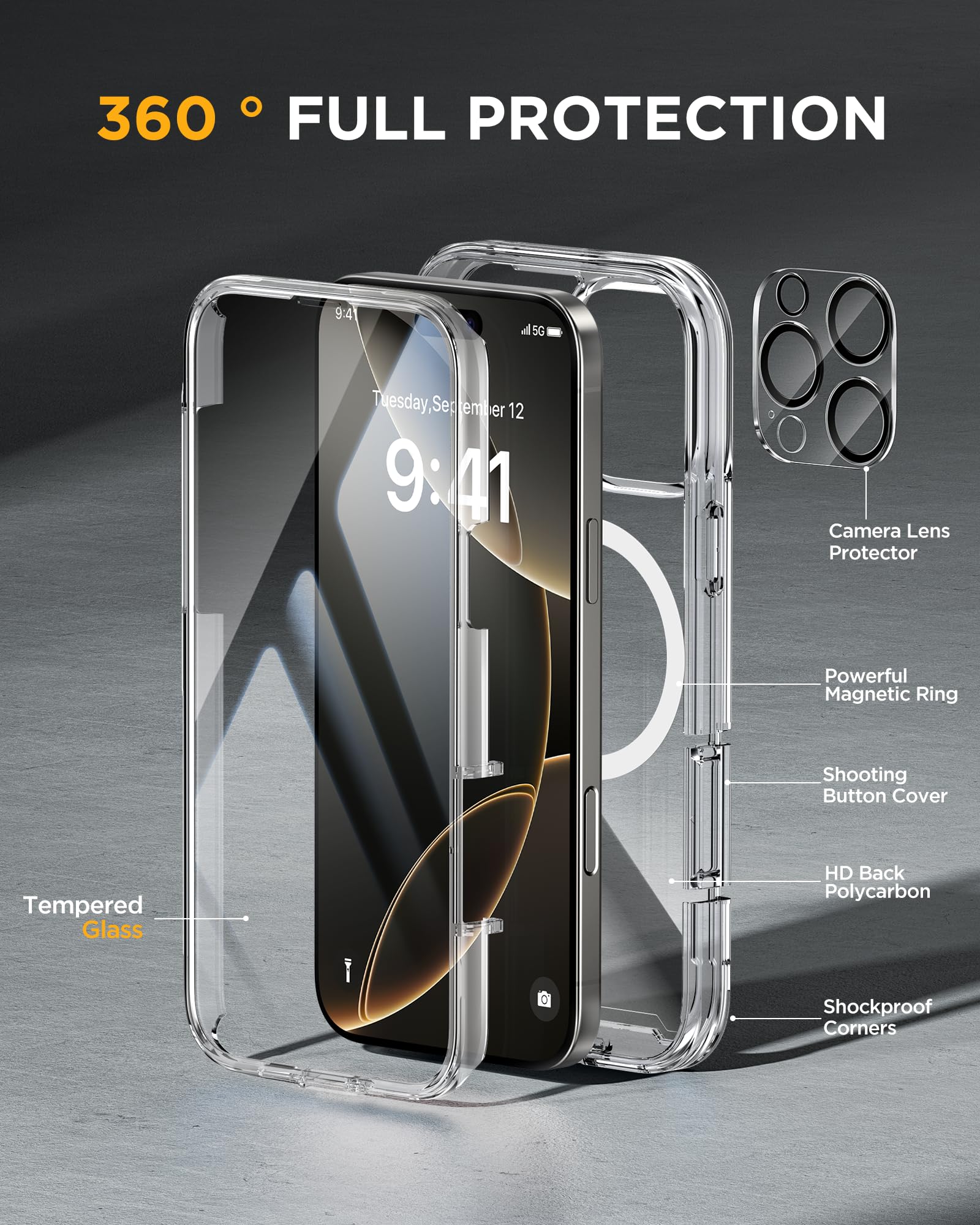 Foto 3 pulgar | Funda Miracase Para Iphone 16 Pro Max Con Protector De Pantalla - Venta Internacional.