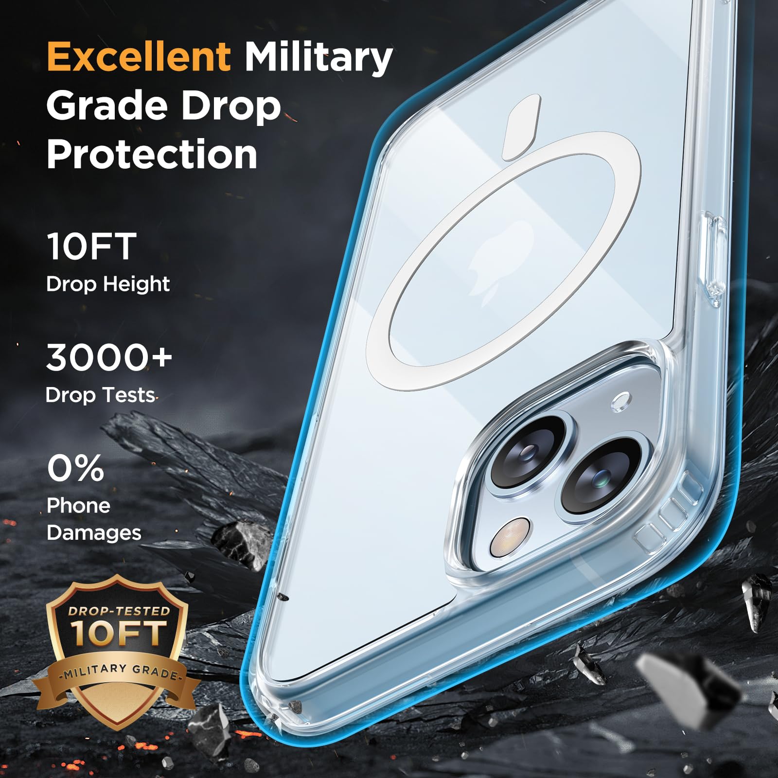 Foto 6 pulgar | Funda De Teléfono Miracase Magnetic Series Para Iphone 14 Plus, Transparente - Venta Internacional.