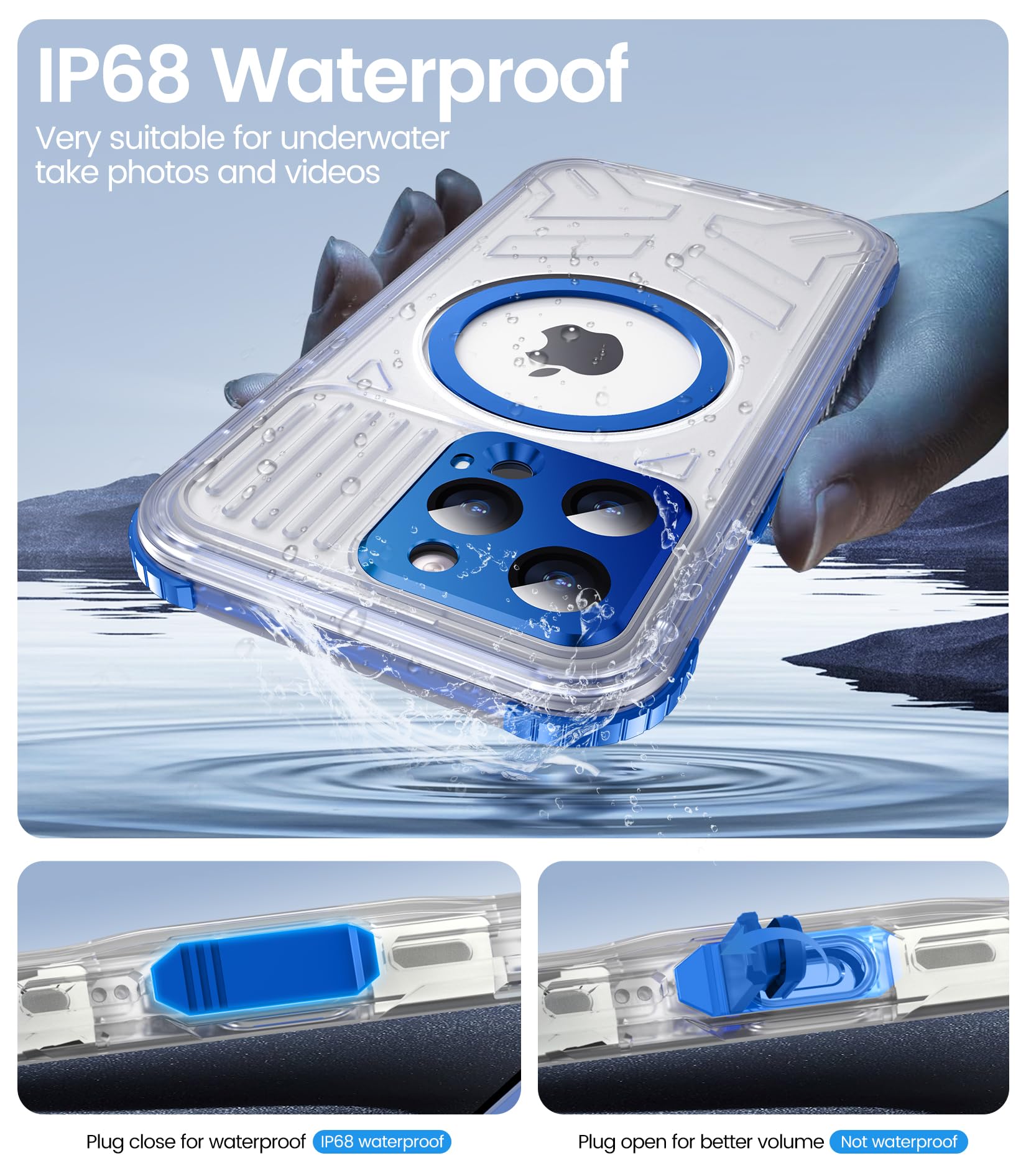 Foto 4 pulgar | Funda De Teléfono Temdan Magnetic Waterproof Para Iphone 15 Pro - Venta Internacional.